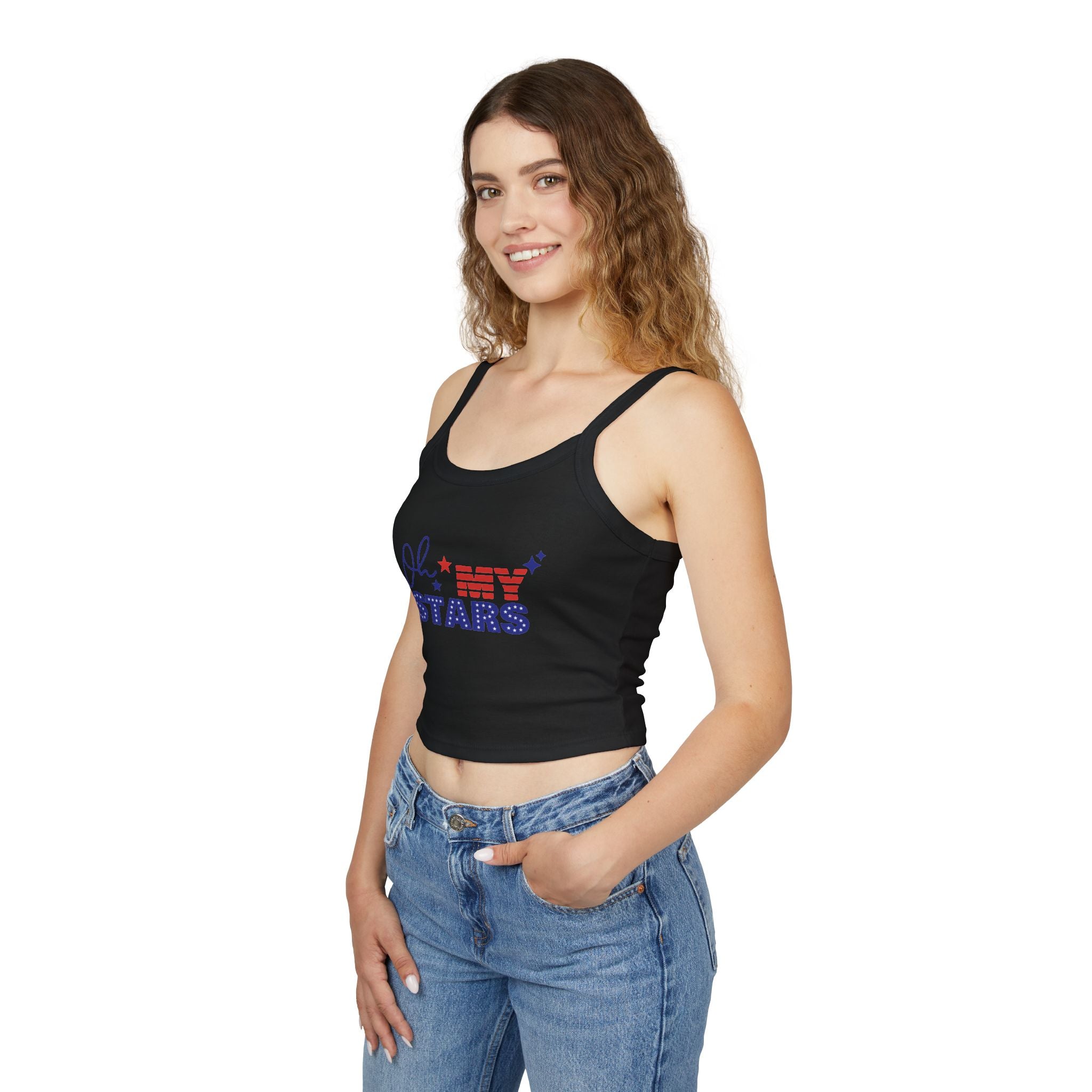 Oh My Stars tank top | Patriotic USA flag lettering, Fourth of July