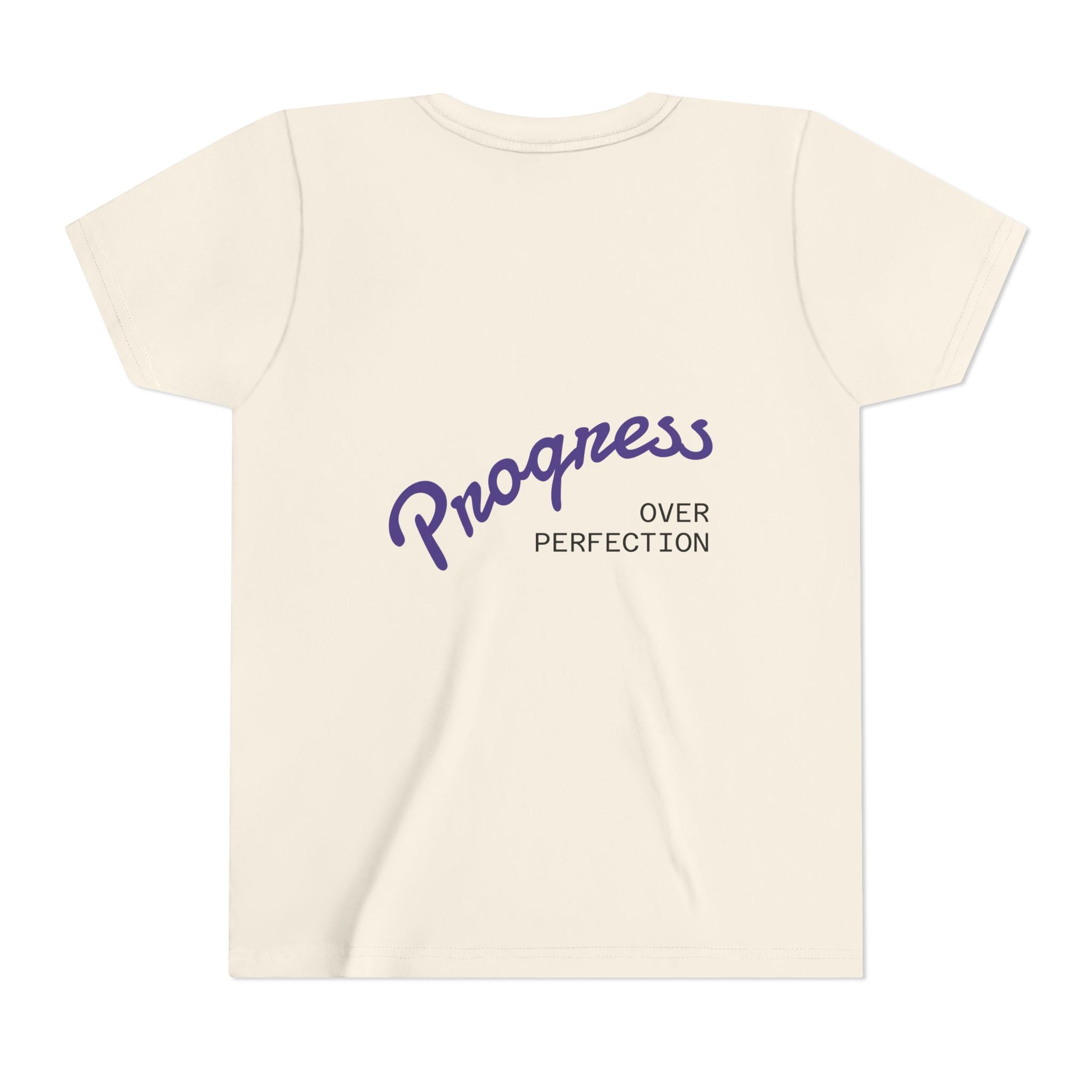 Progress Over Perfection Youth Tee | Less Hustle More Coffee design
