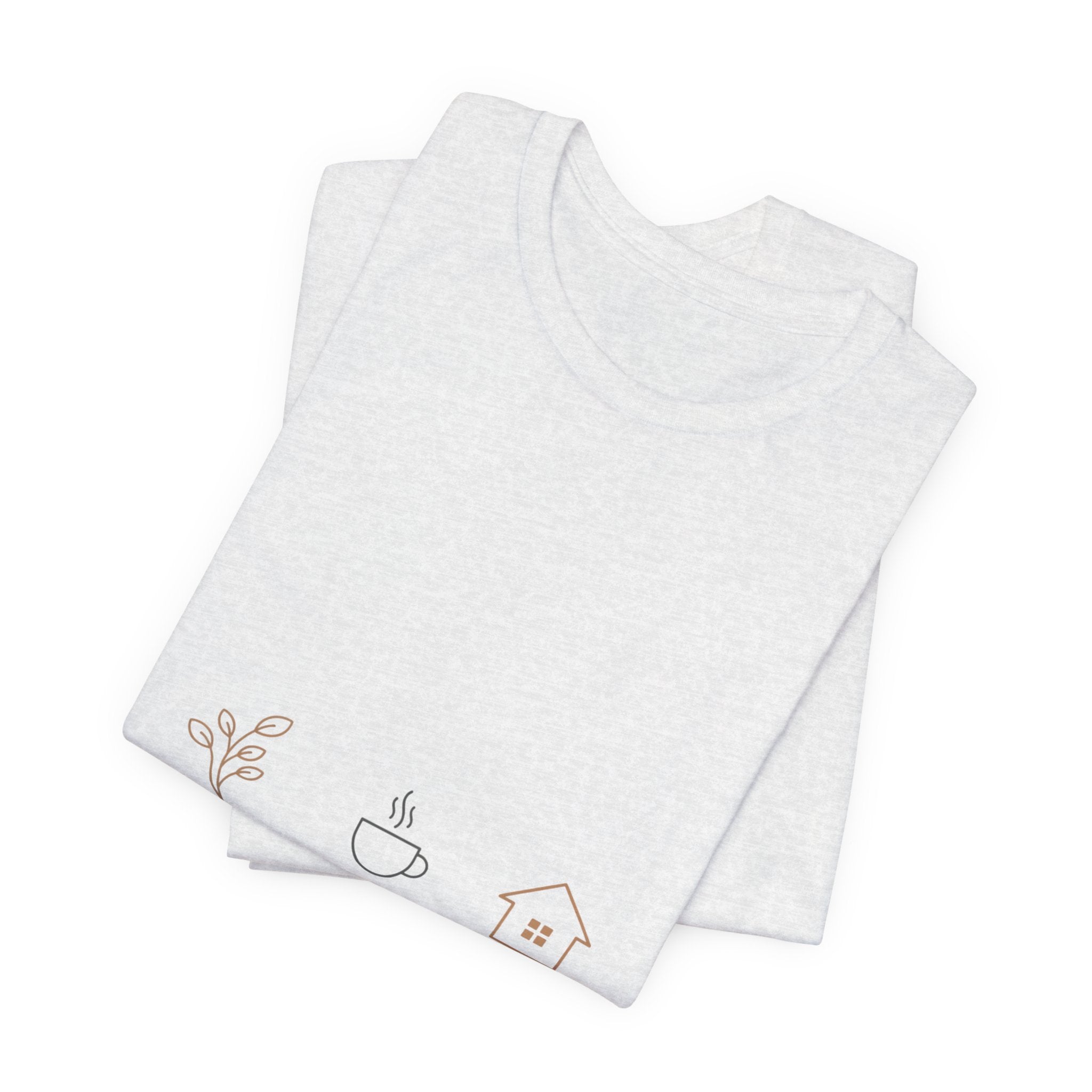 Plant Coffee Home minimal one-line art T-Shirt | single continuous line illustration, Scandi line art