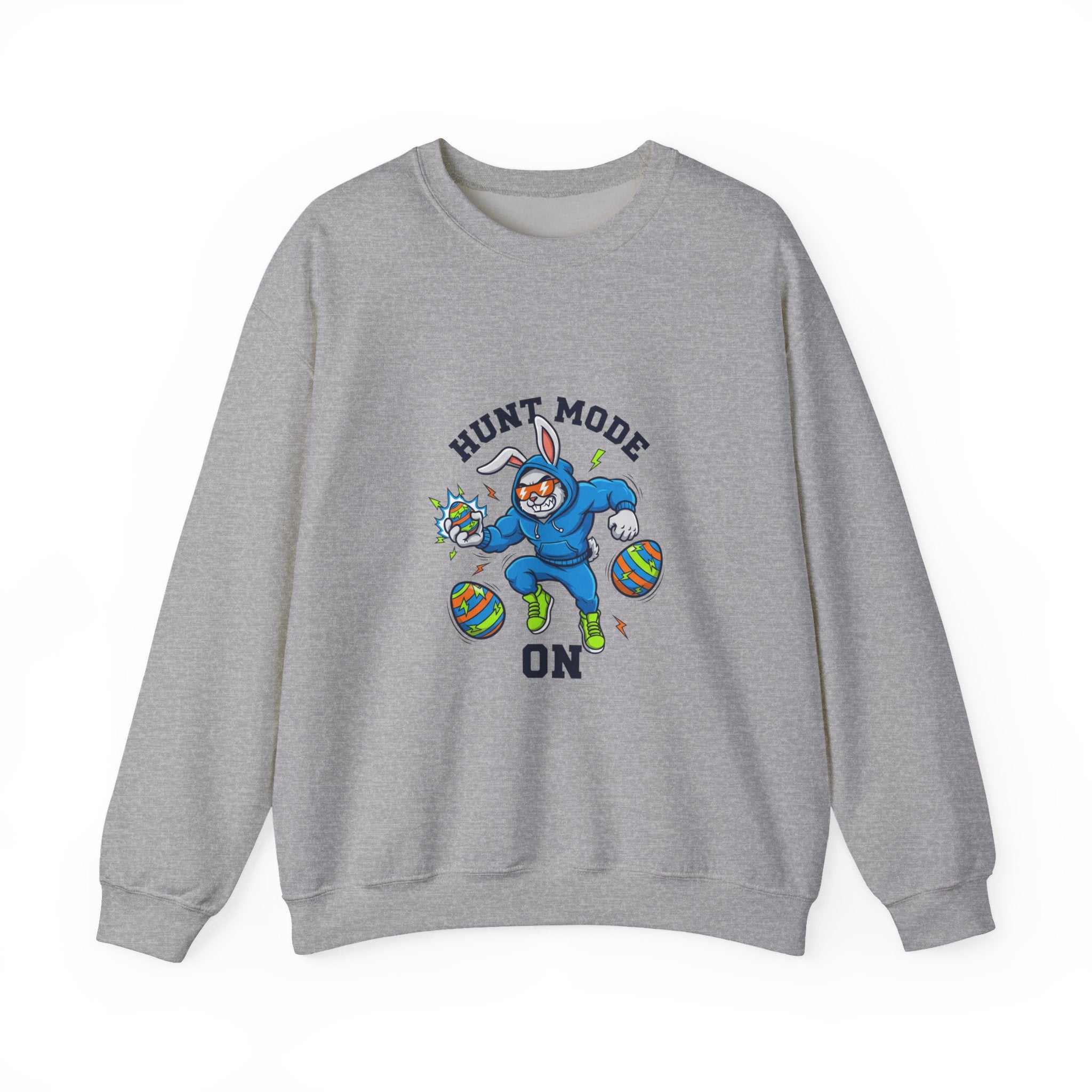 Hunt Mode On Easter Crewneck Sweatshirt | boys Easter shirt, egg hunter