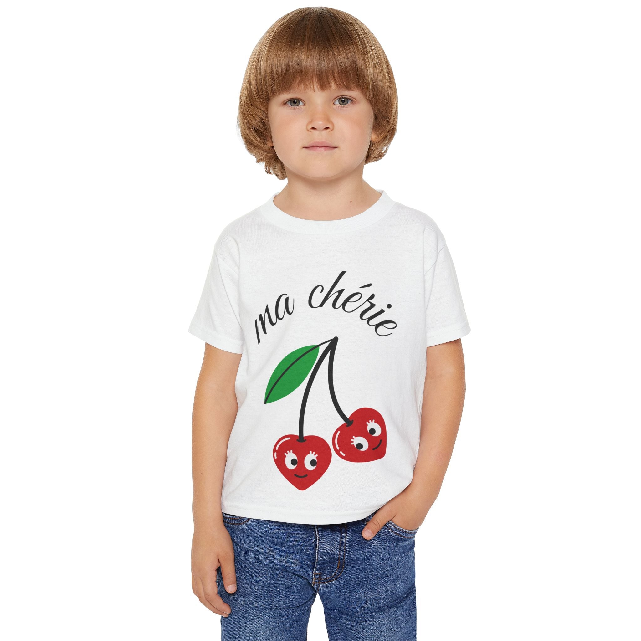 Toddler T-Shirt — "ma chérie" Cute Cherry Graphic