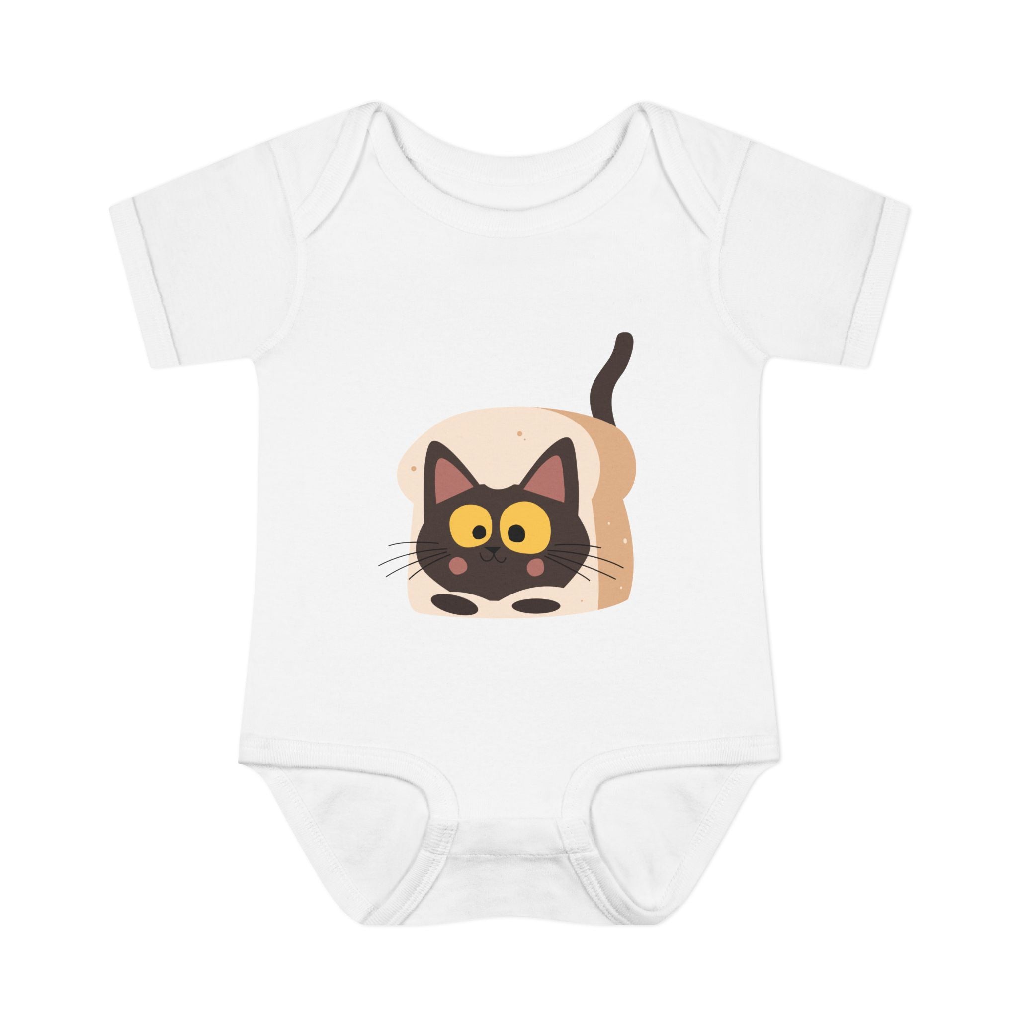 Cartoon Kitten Illustration Bodysuit | Cute Cat Graphic Baby One-Piece