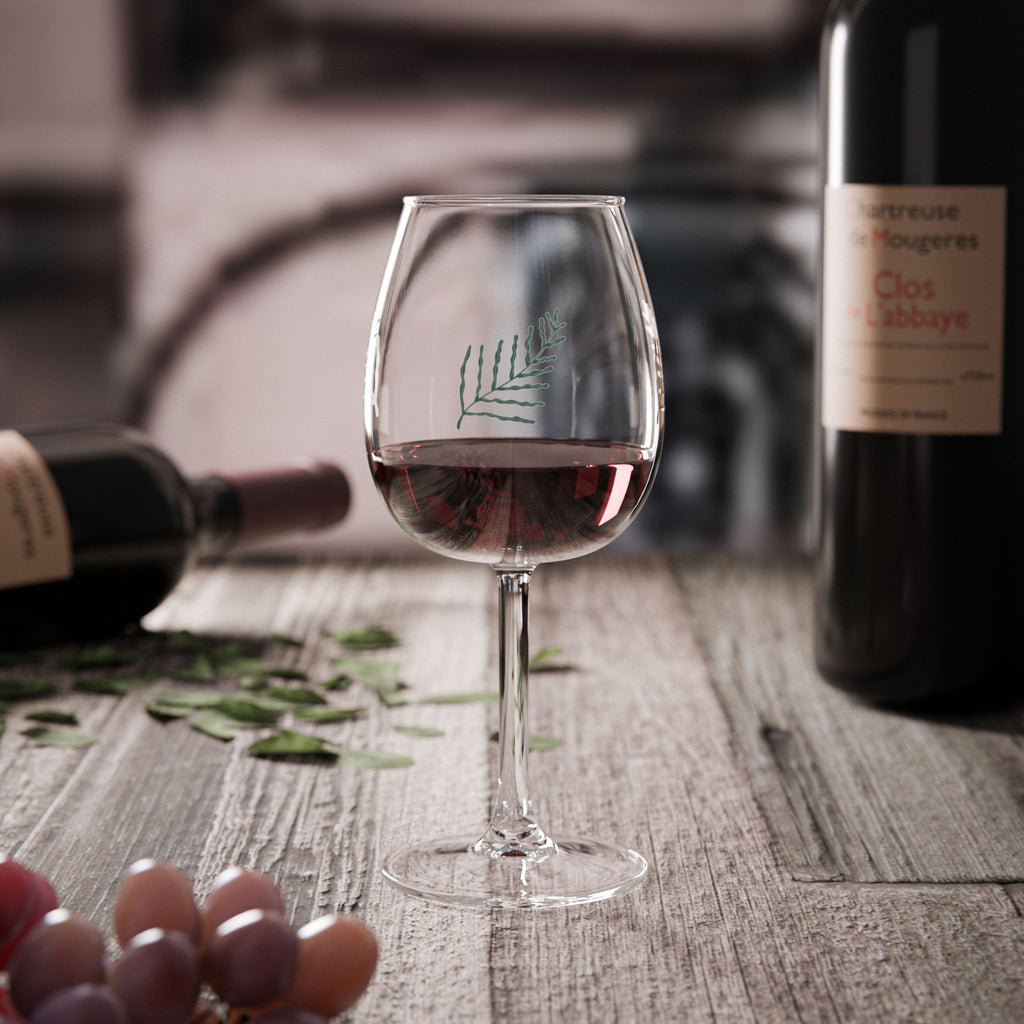 Green Leaf Vines Wine Glass