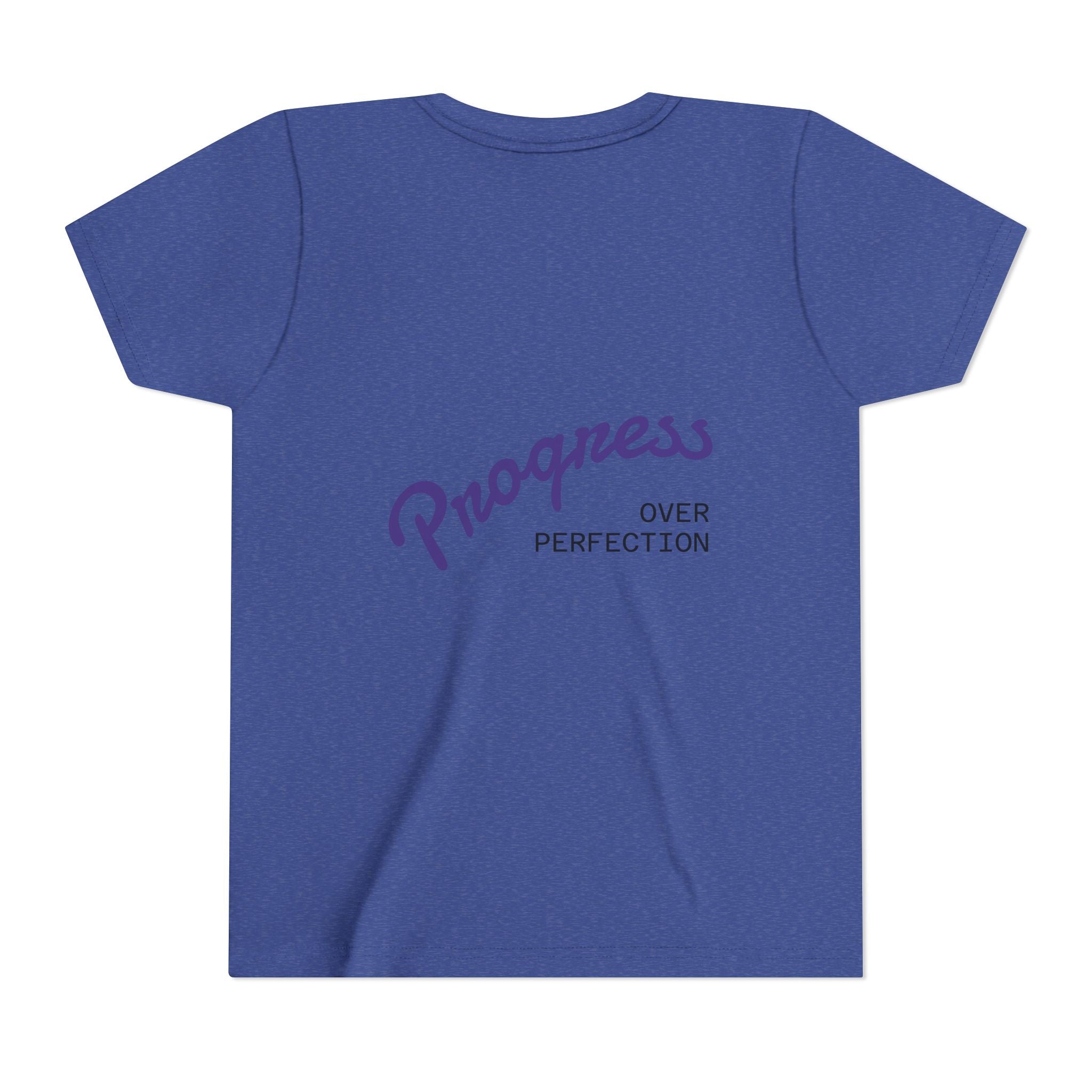 Progress Over Perfection Youth Tee | Less Hustle More Coffee design