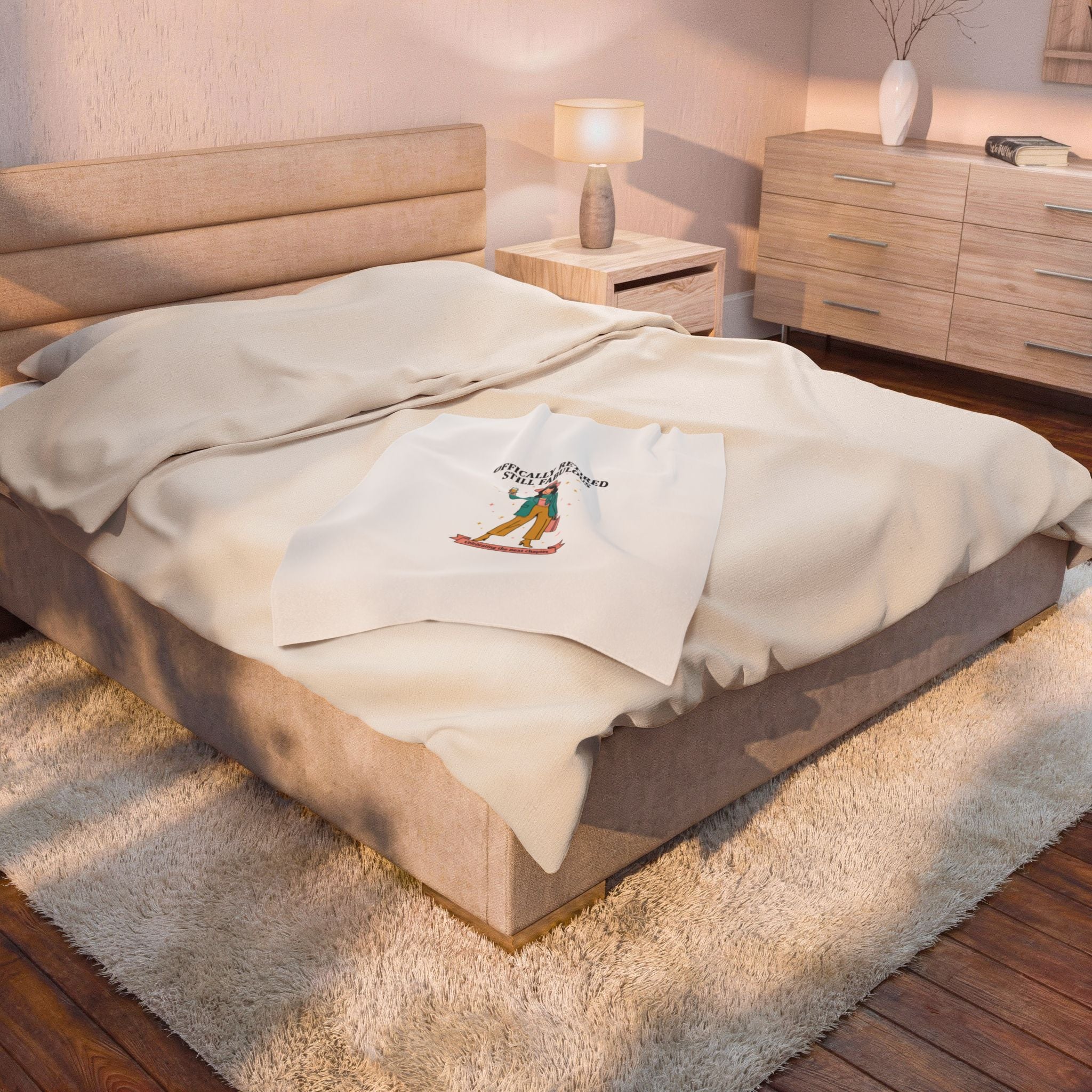 Officially Retired Still Fabulous Velveteen Plush Blanket | retirement gifts for women, personalized retirement gifts