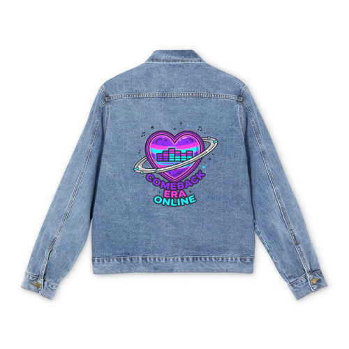 Comeback Era Online denim jacket | retro heart soundwave graphic