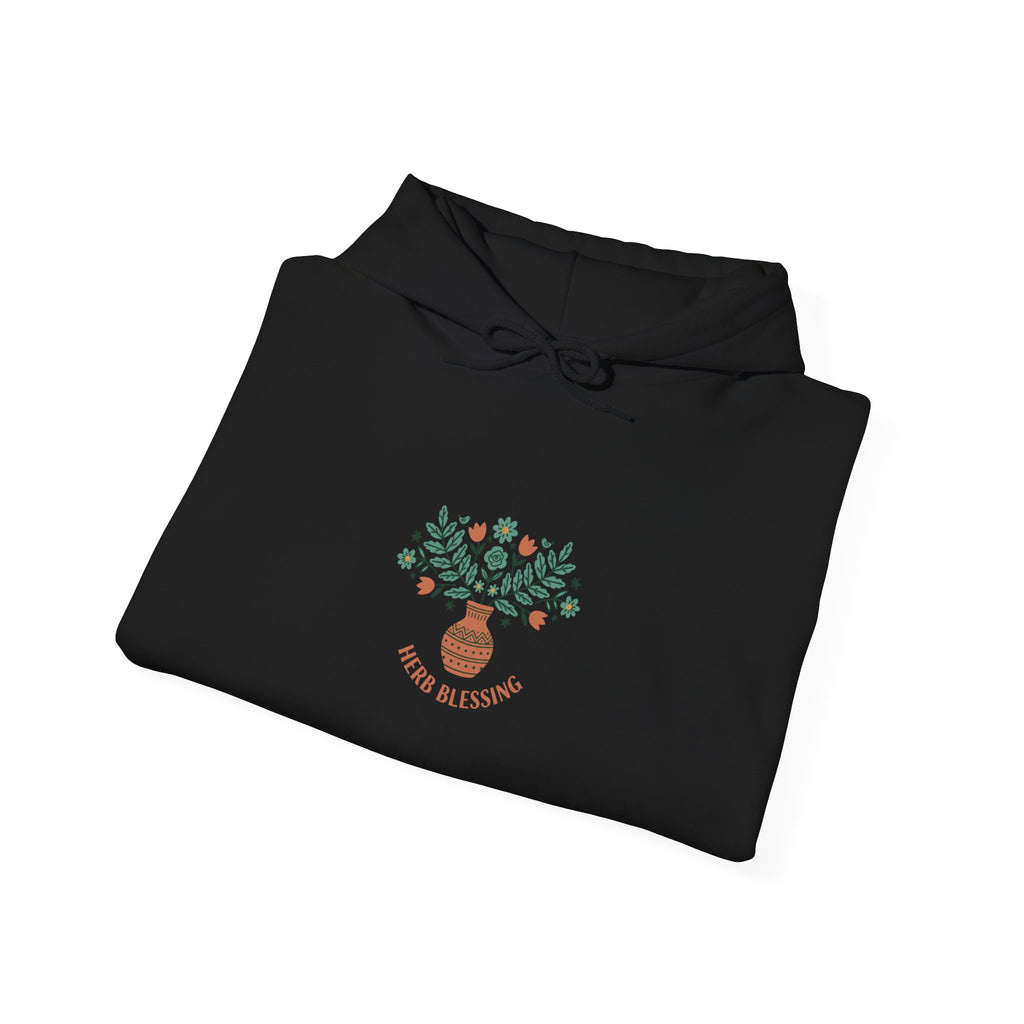 Hand-Drawn Folk Botanical Hoodie | embroidery style botanical illustration