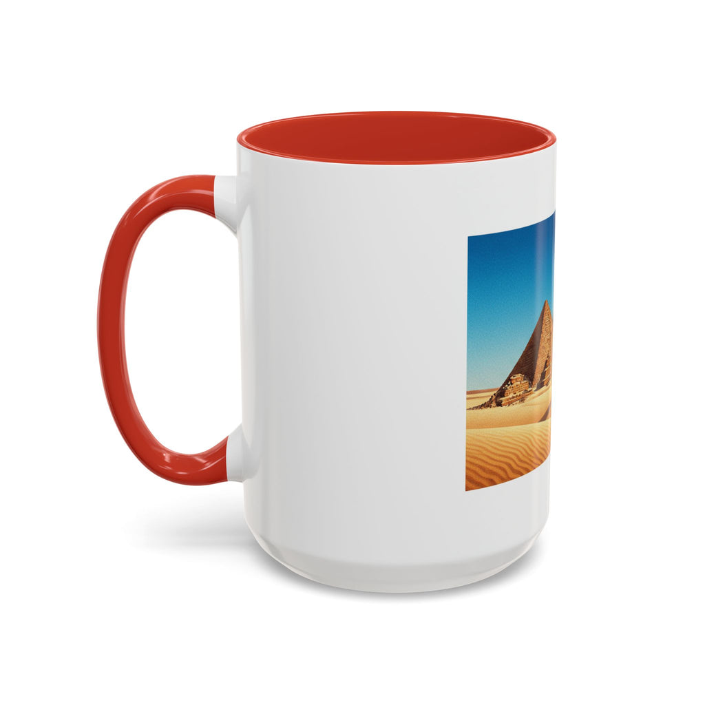Egypt Pyramids Accent Coffee Mug — Desert Camel Travel Scene (11/15oz)