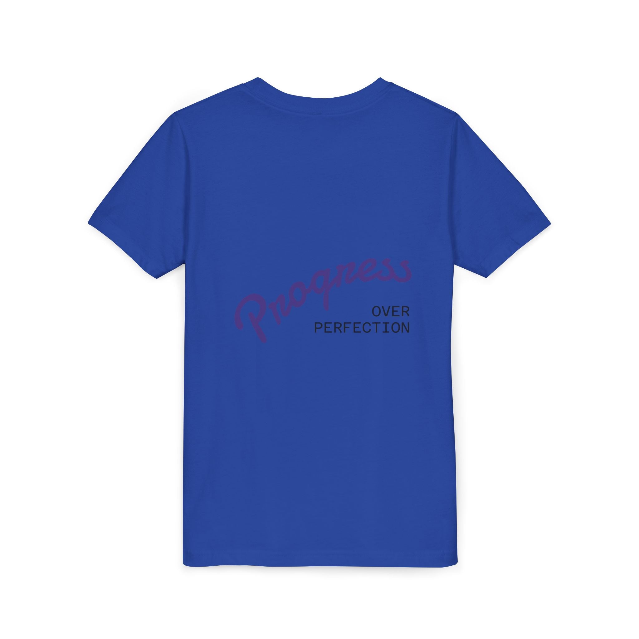 Progress Over Perfection Youth Tee | Less Hustle More Coffee design