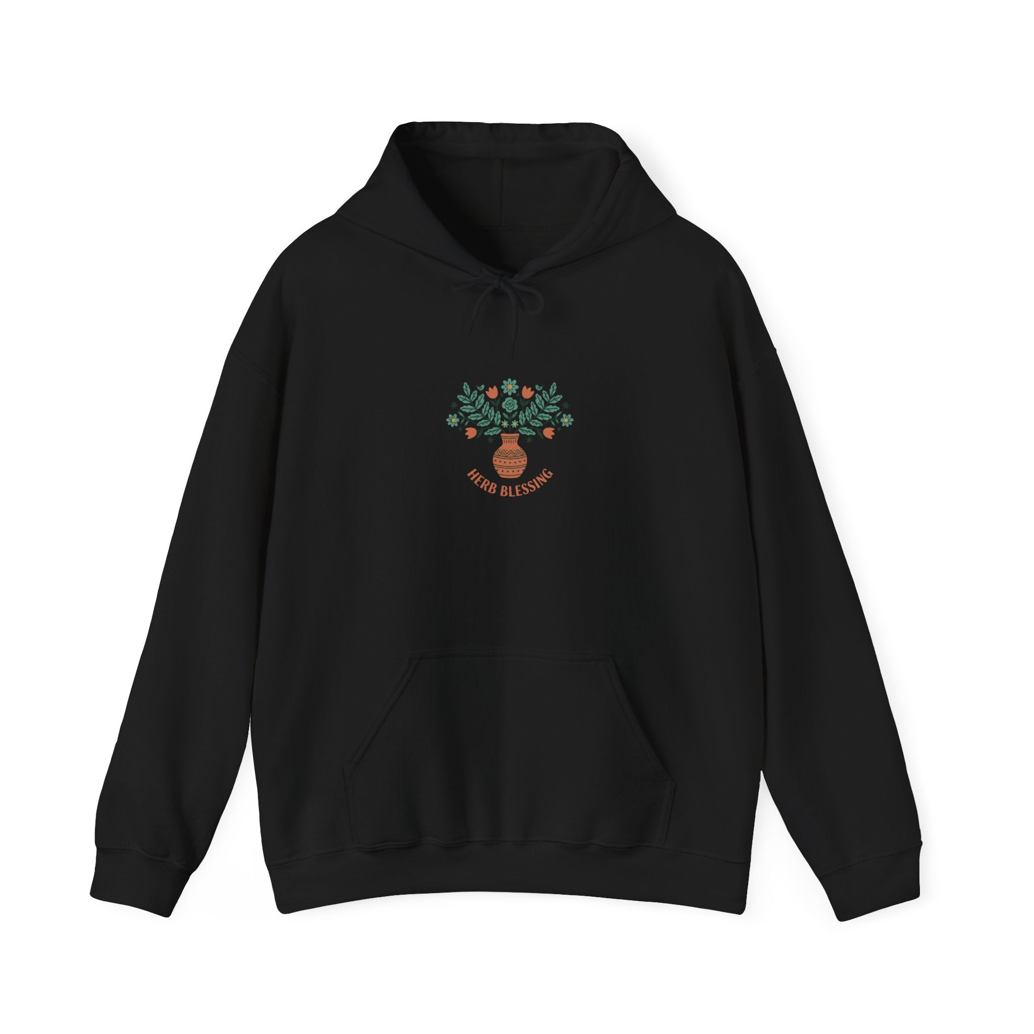Hand-Drawn Folk Botanical Hoodie | embroidery style botanical illustration