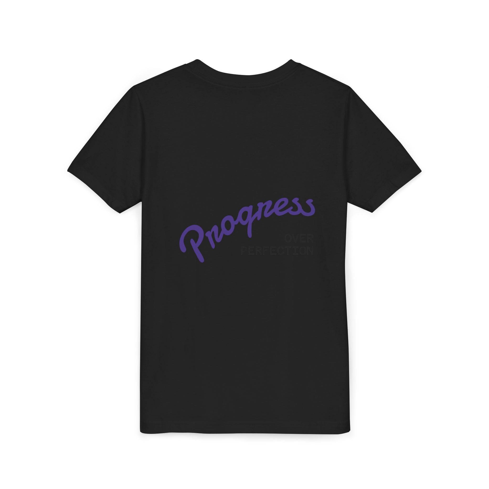 Progress Over Perfection Youth Tee | Less Hustle More Coffee design