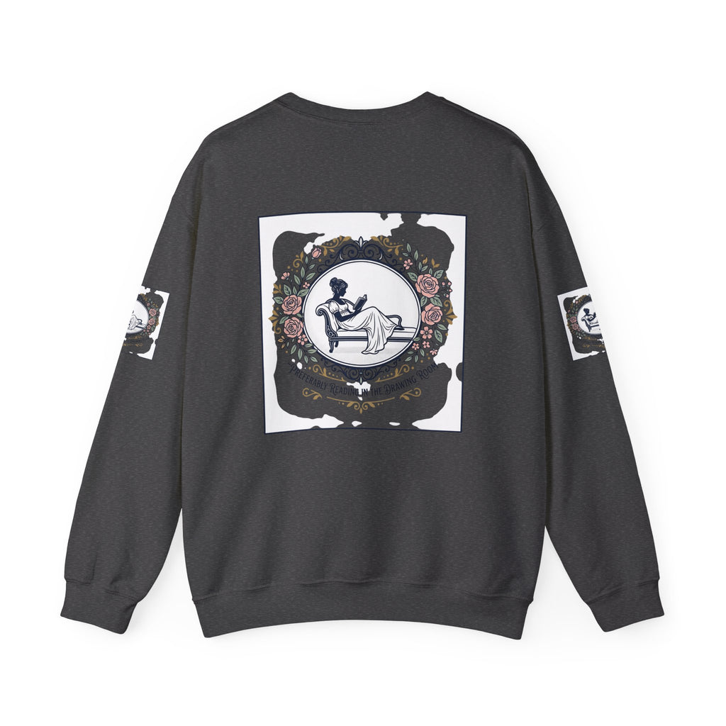 Bluza Damska z Nadrukiem | Czytająca Kobieta | Vintage Kwiatowy Medalion