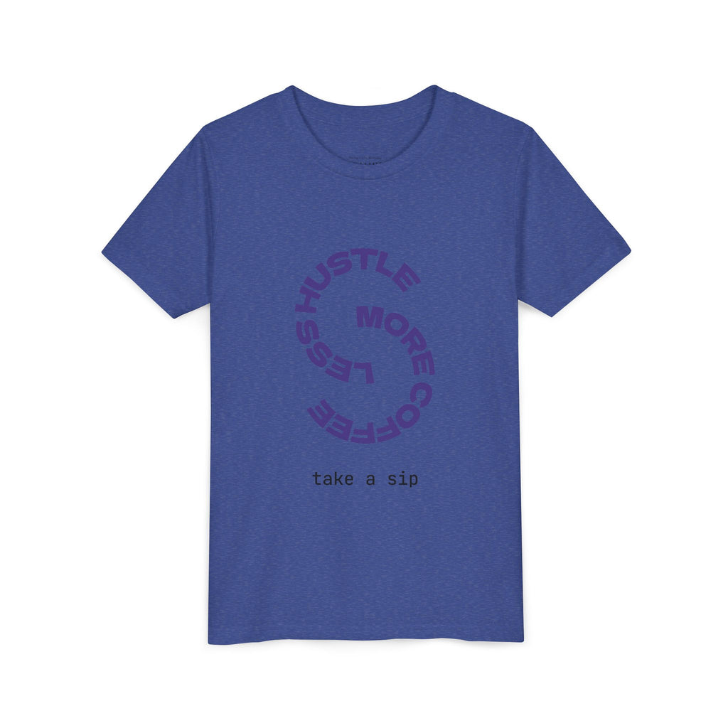 Progress Over Perfection Youth Tee | Less Hustle More Coffee design