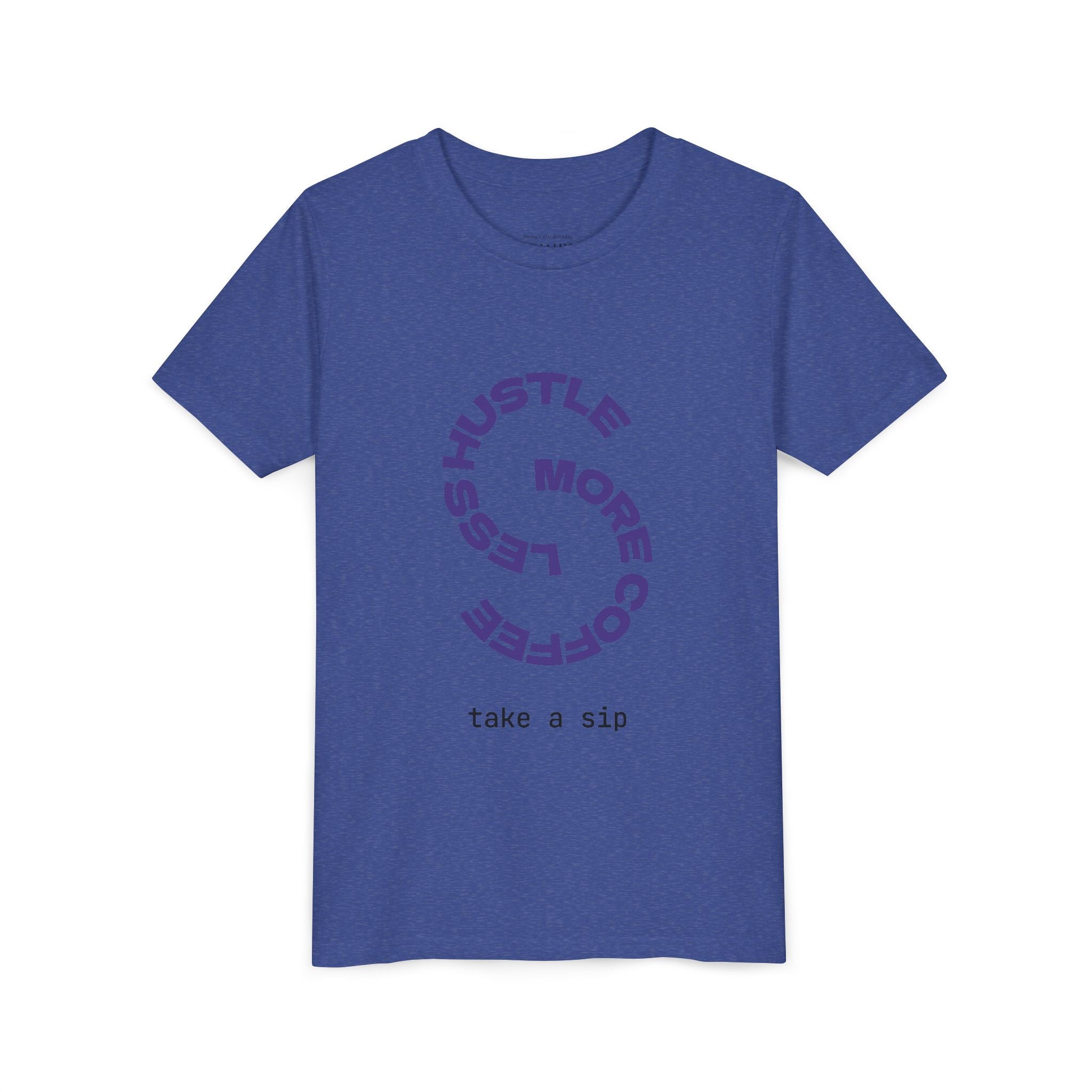Progress Over Perfection Youth Tee | Less Hustle More Coffee design