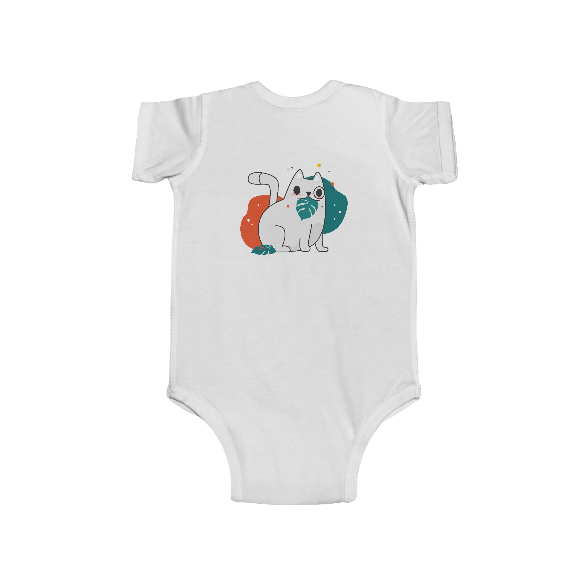 Cute Animal Baby Bodysuit — Playful Birds & Cat Infant Onesie