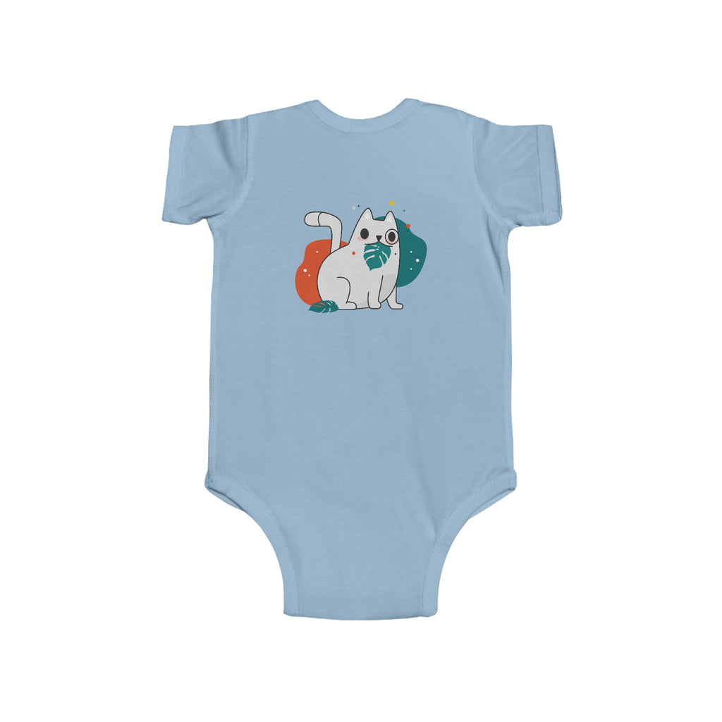 Cute Animal Baby Bodysuit — Playful Birds & Cat Infant Onesie