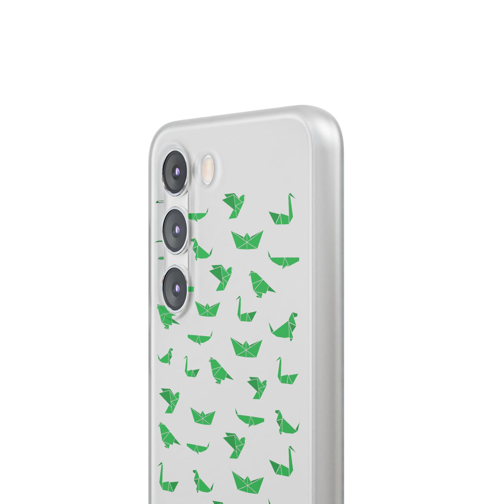 Green Origami Birds phone case | Flexi Case