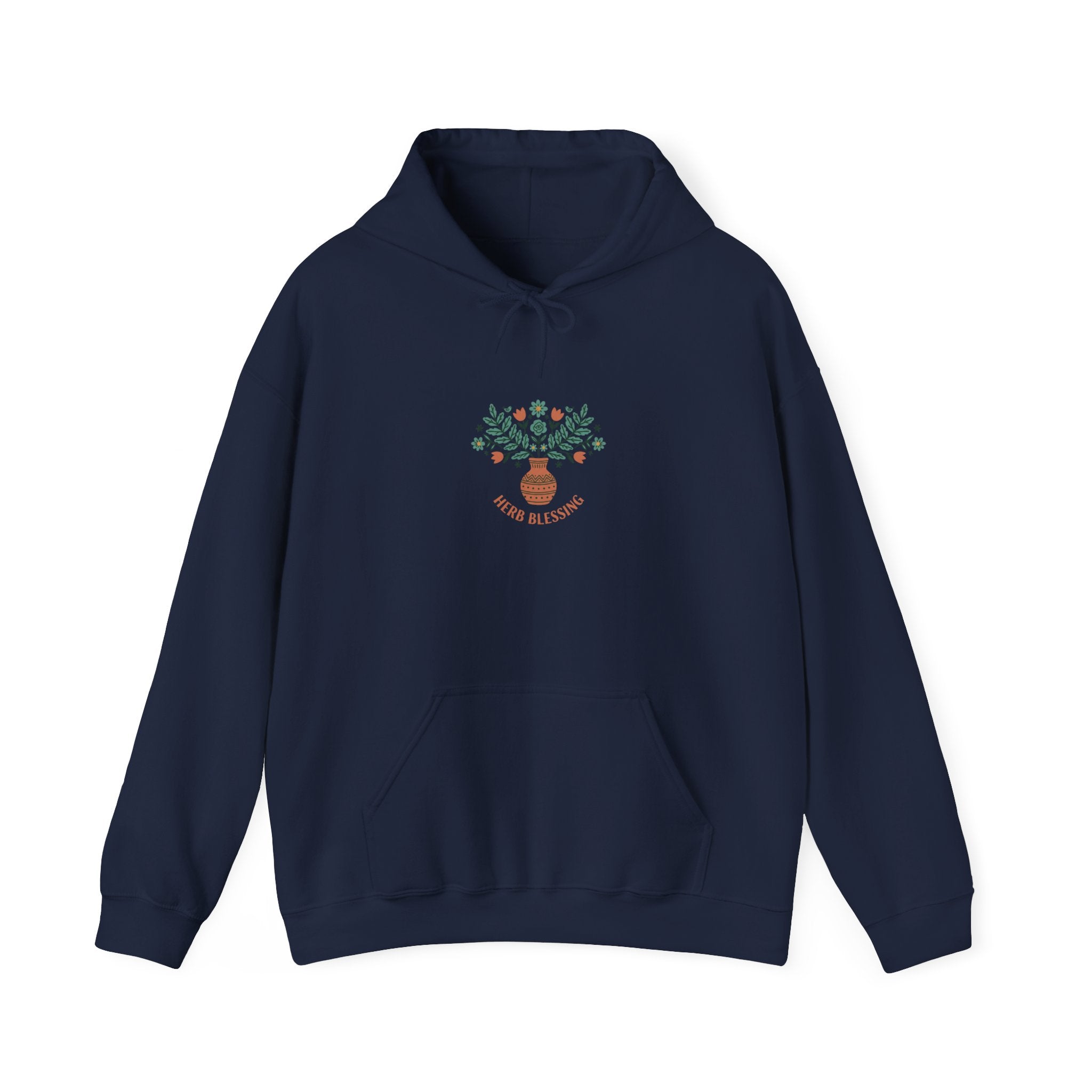 Hand-Drawn Folk Botanical Hoodie | embroidery style botanical illustration