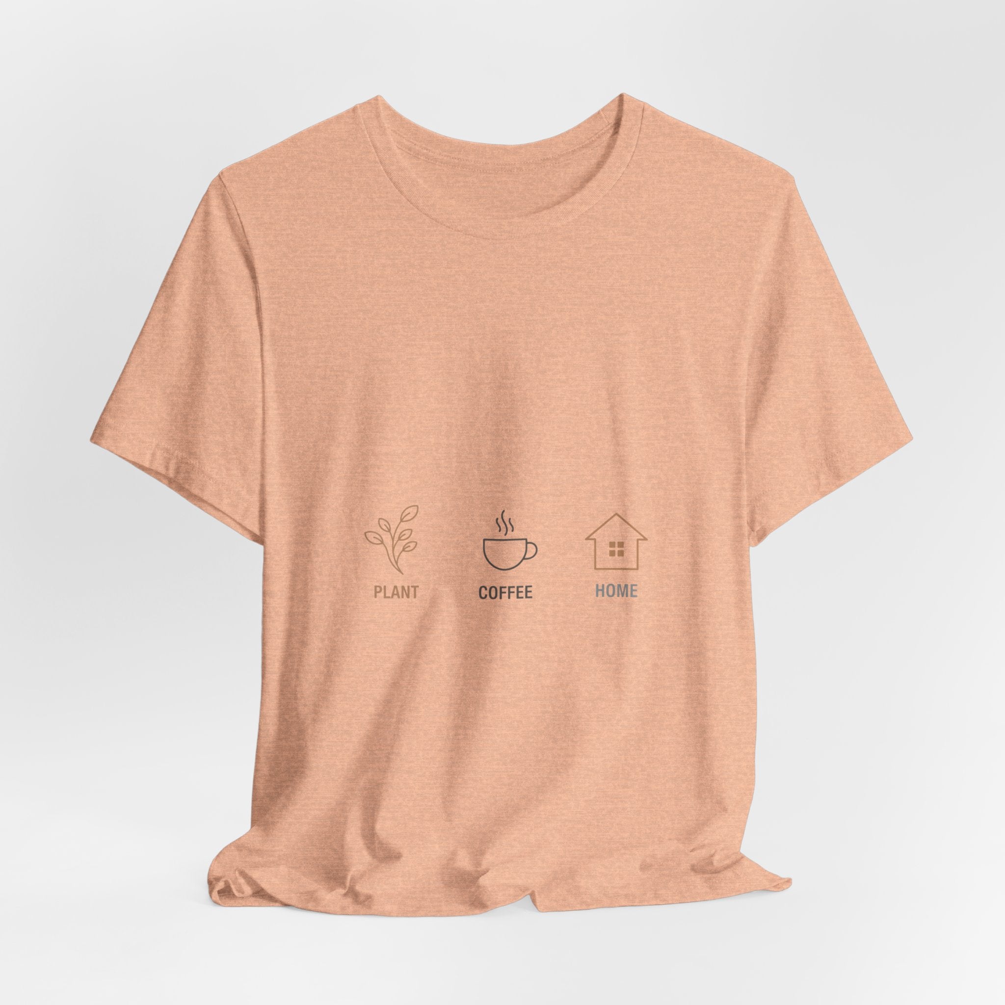 Plant Coffee Home minimal one-line art T-Shirt | single continuous line illustration, Scandi line art