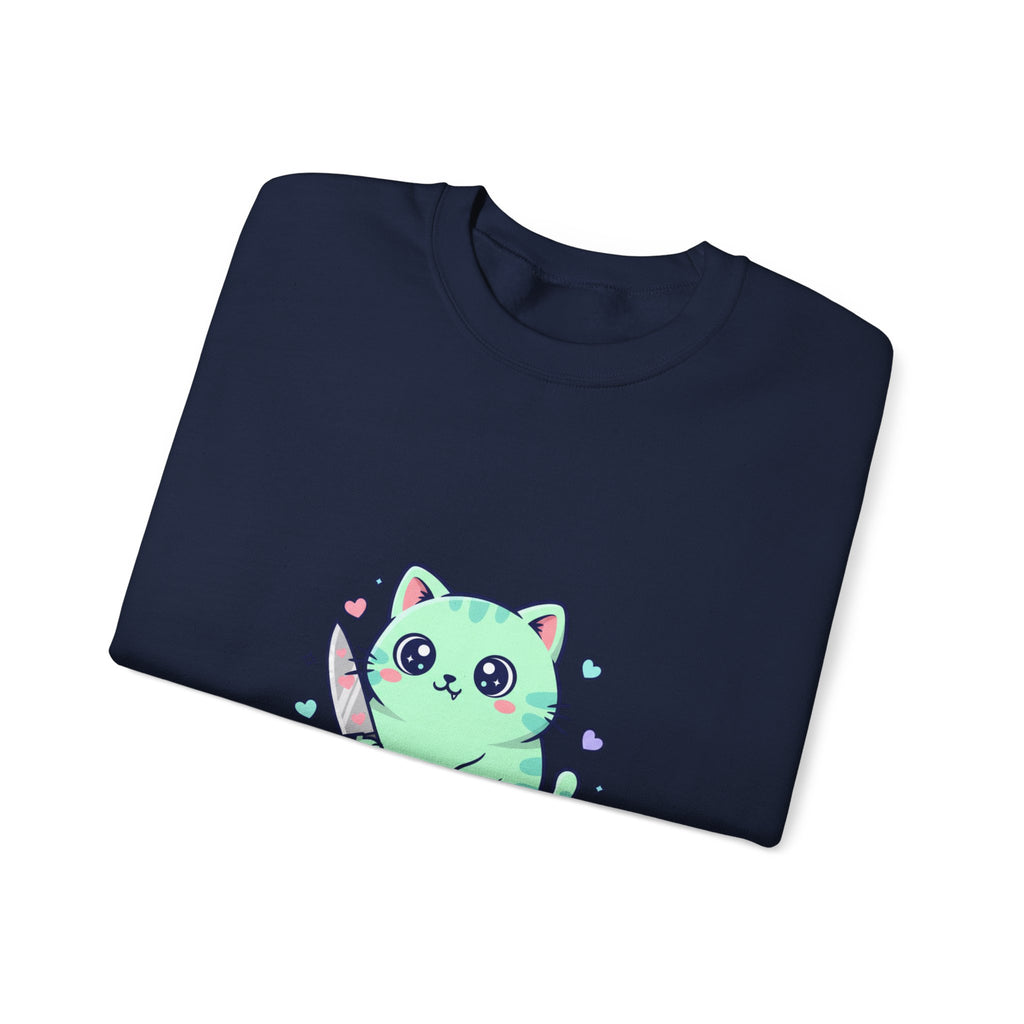 Respectfully No Cat sweatshirt | kawaii threat, pastel cute menacing