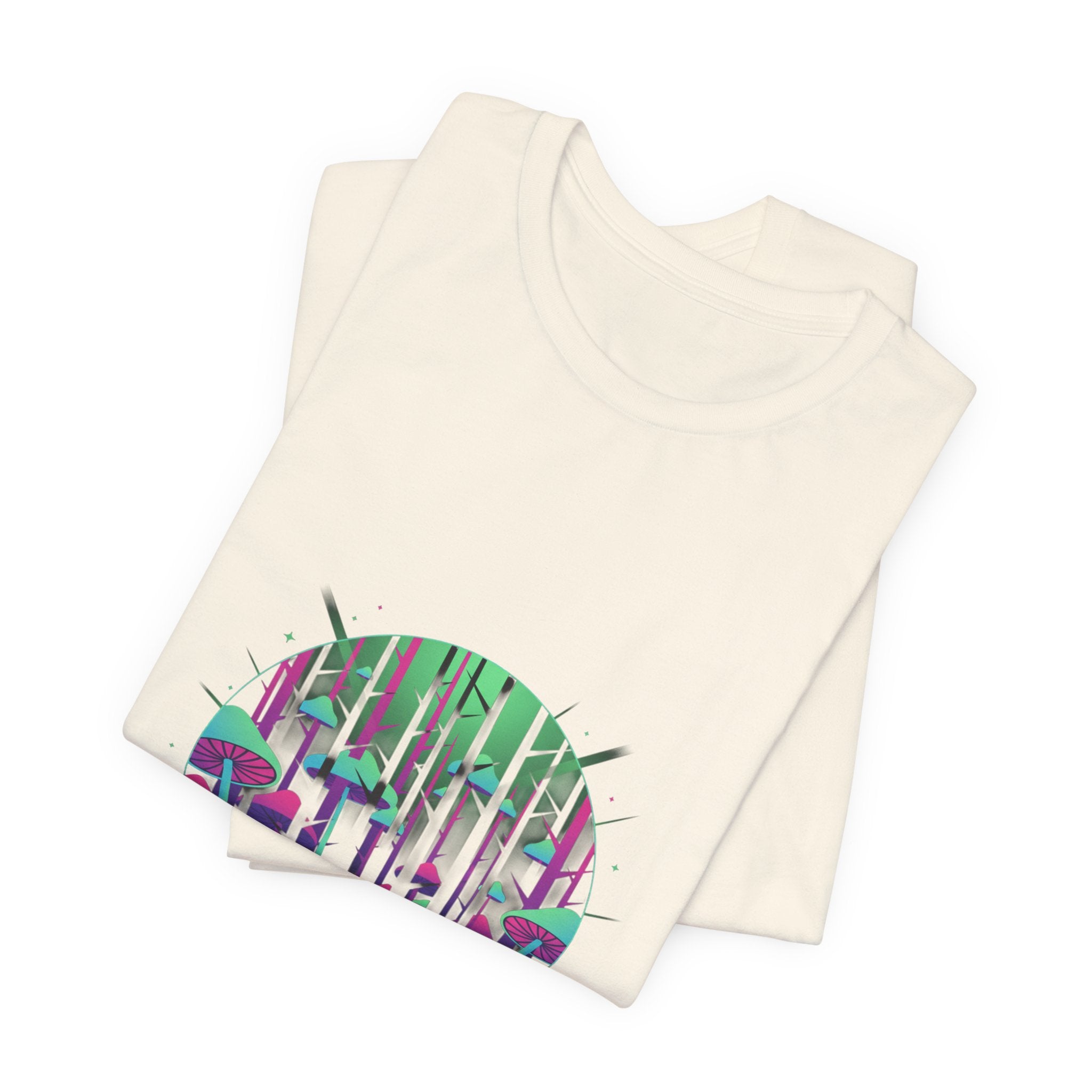 Neon Forest Pilz T-Shirt | leuchtendes Wald-Design, psychedelisches Pflanzen-T-Shirt