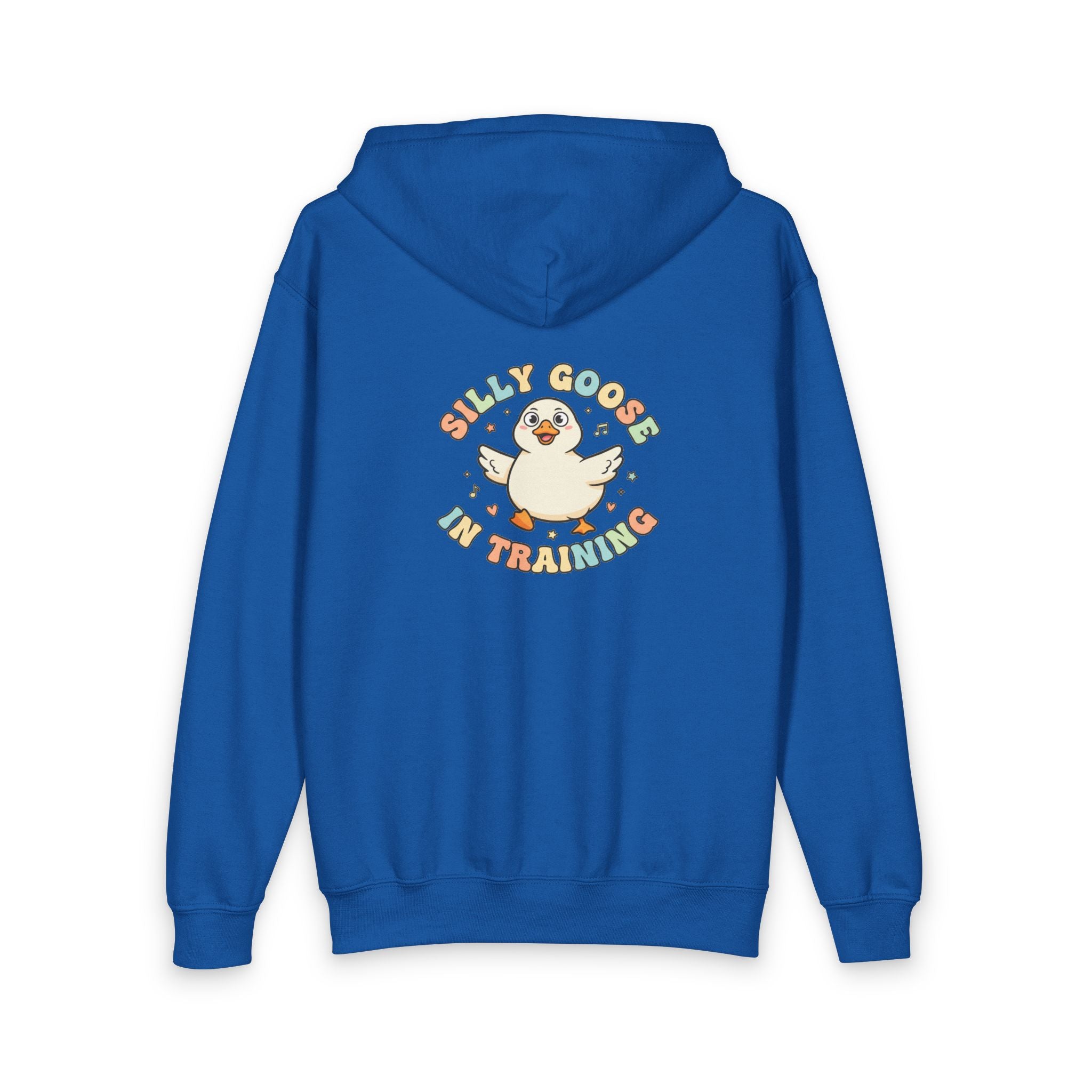 Silly Goose in Training Hoodie | Cute Cartoon Goose Kids Zip-Up