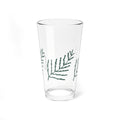 Green Fern Branch Mixing Glass, 16oz | Botanical Pint Glass
