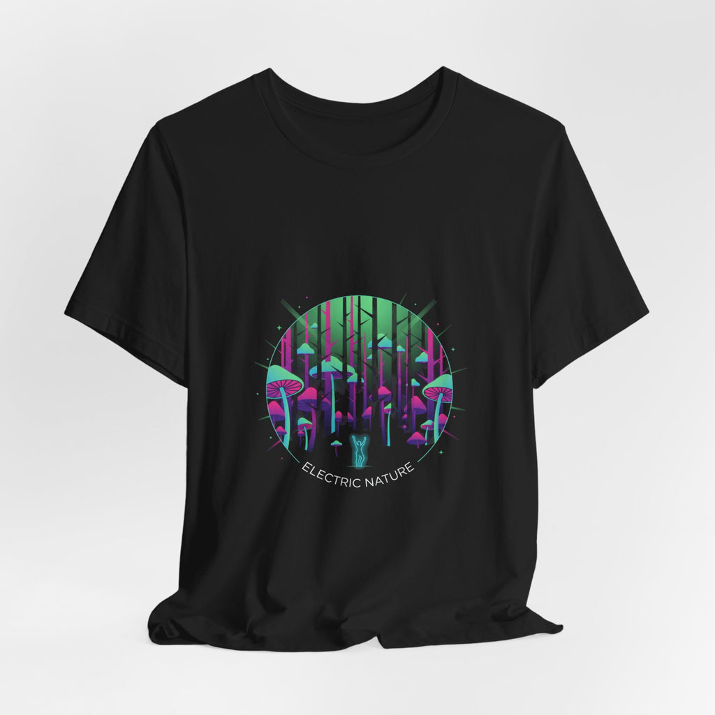 Neon Forest Pilz T-Shirt | leuchtendes Wald-Design, psychedelisches Pflanzen-T-Shirt