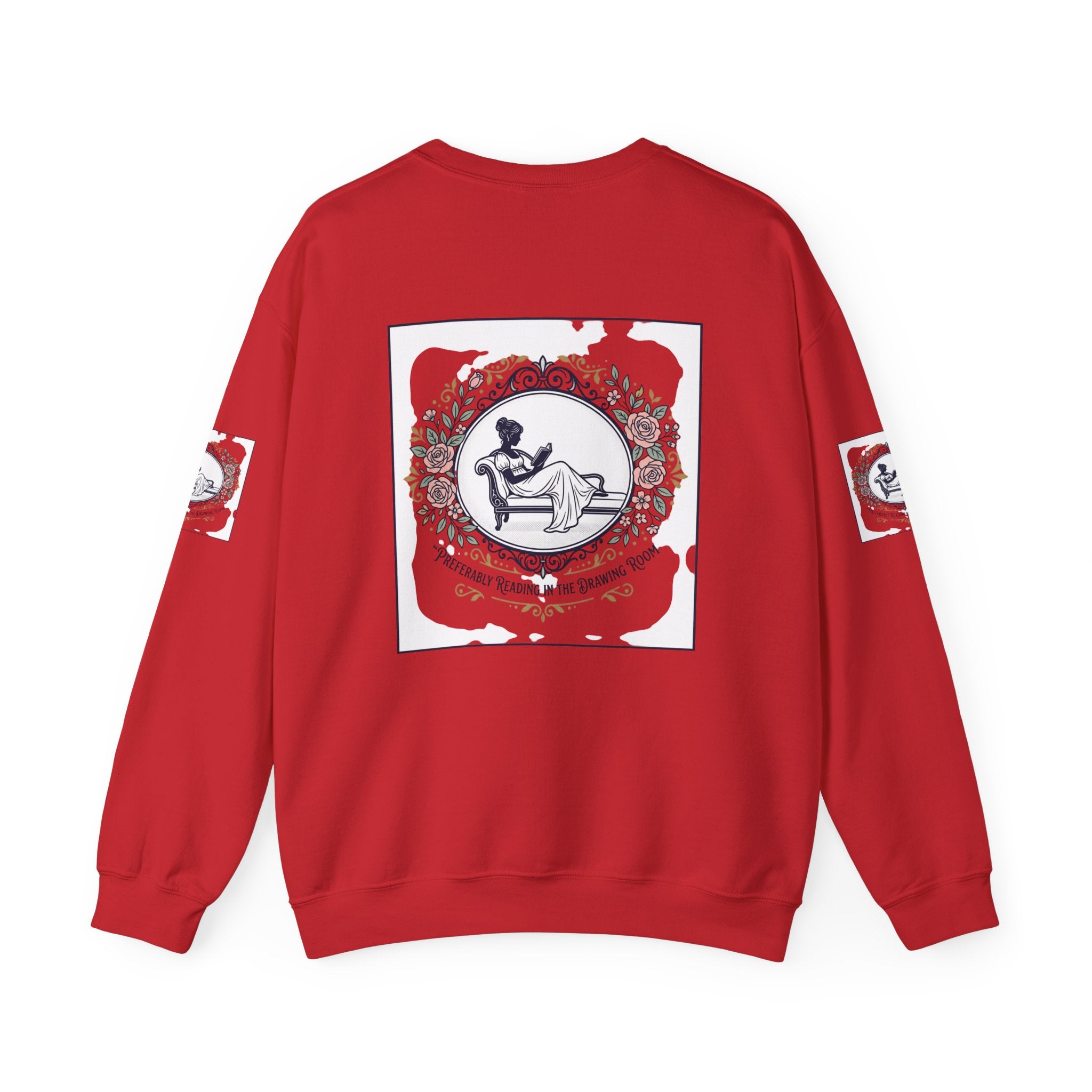Bluza Damska z Nadrukiem | Czytająca Kobieta | Vintage Kwiatowy Medalion