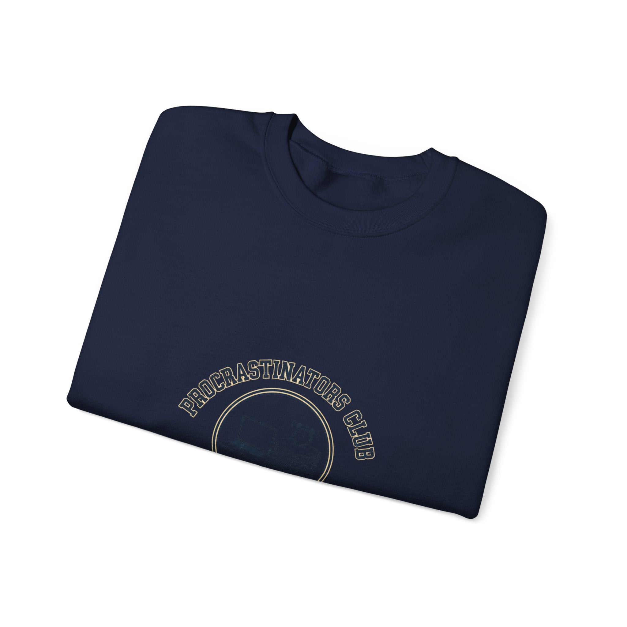 Procrastinators Club Sweatshirt | varsity style club shirt, ironic society merch