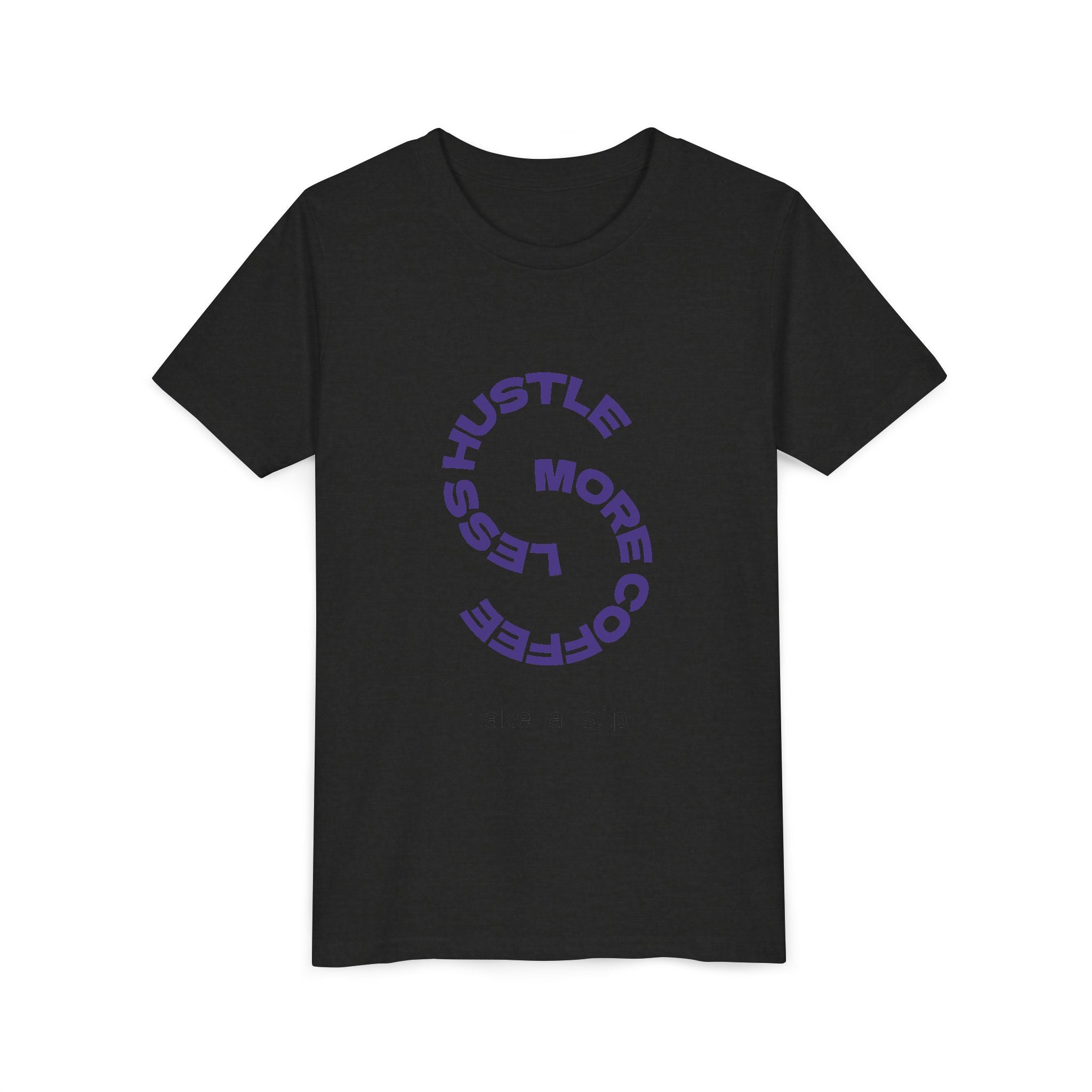 Progress Over Perfection Youth Tee | Less Hustle More Coffee design