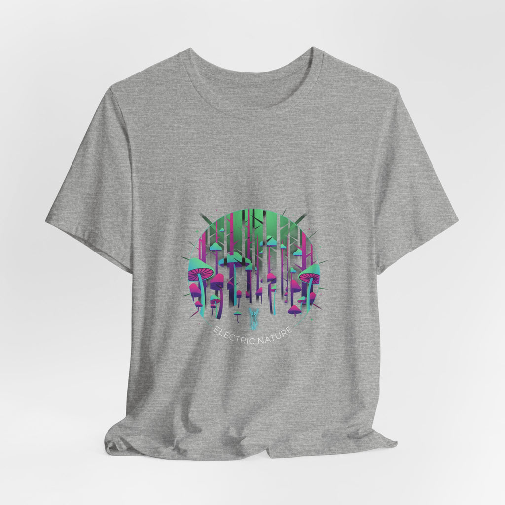 Neon Forest Pilz T-Shirt | leuchtendes Wald-Design, psychedelisches Pflanzen-T-Shirt