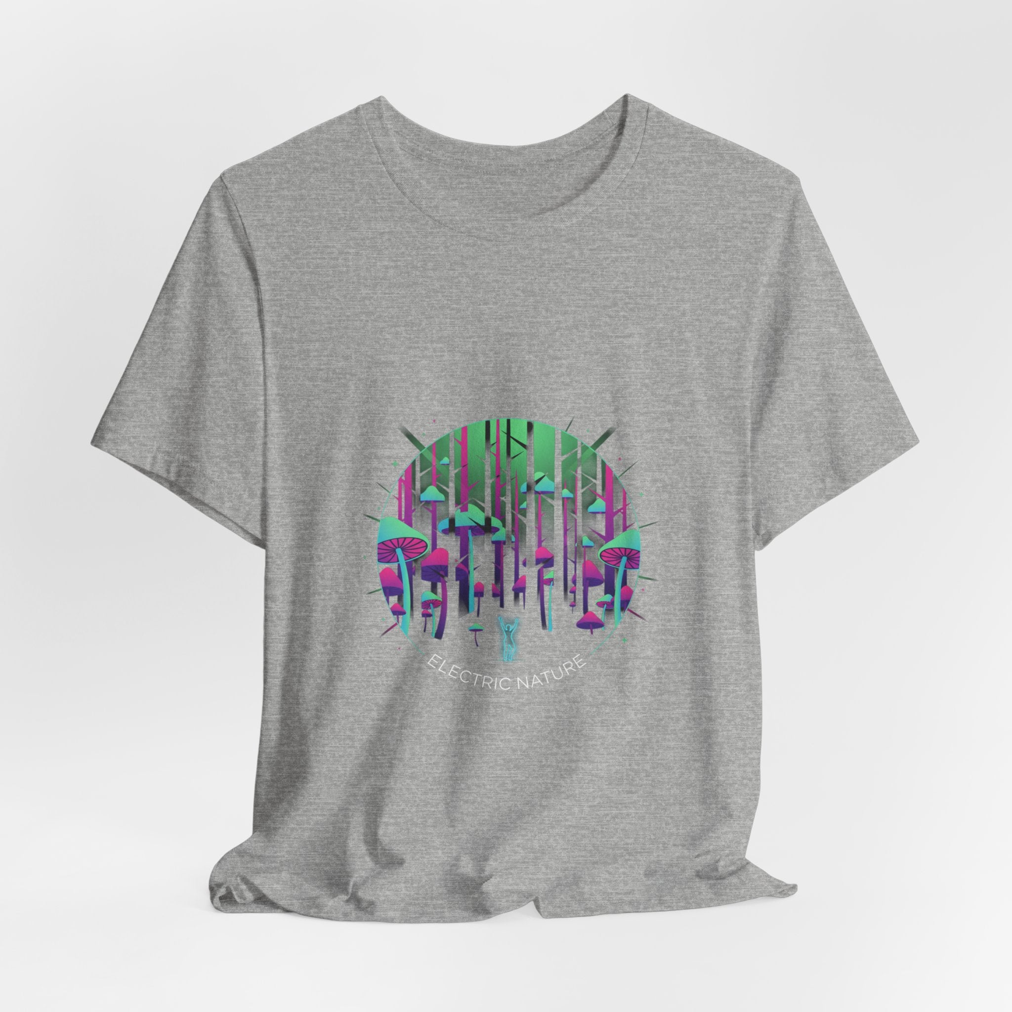 Neon Forest Pilz T-Shirt | leuchtendes Wald-Design, psychedelisches Pflanzen-T-Shirt