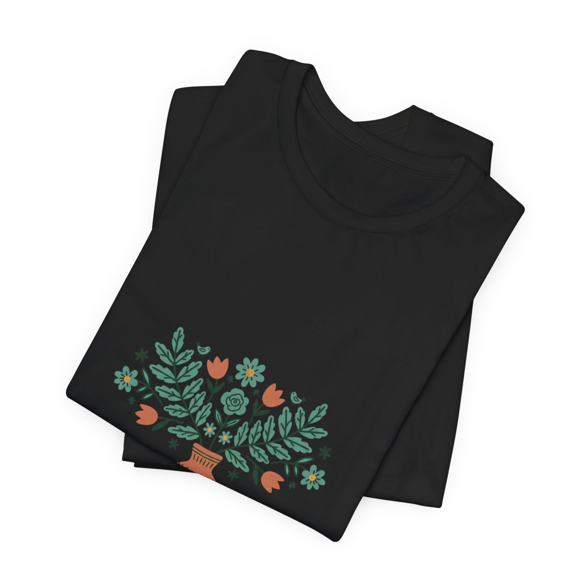 Herb Blessing Tee | Hand-Drawn Folk Botanical, embroidery style design