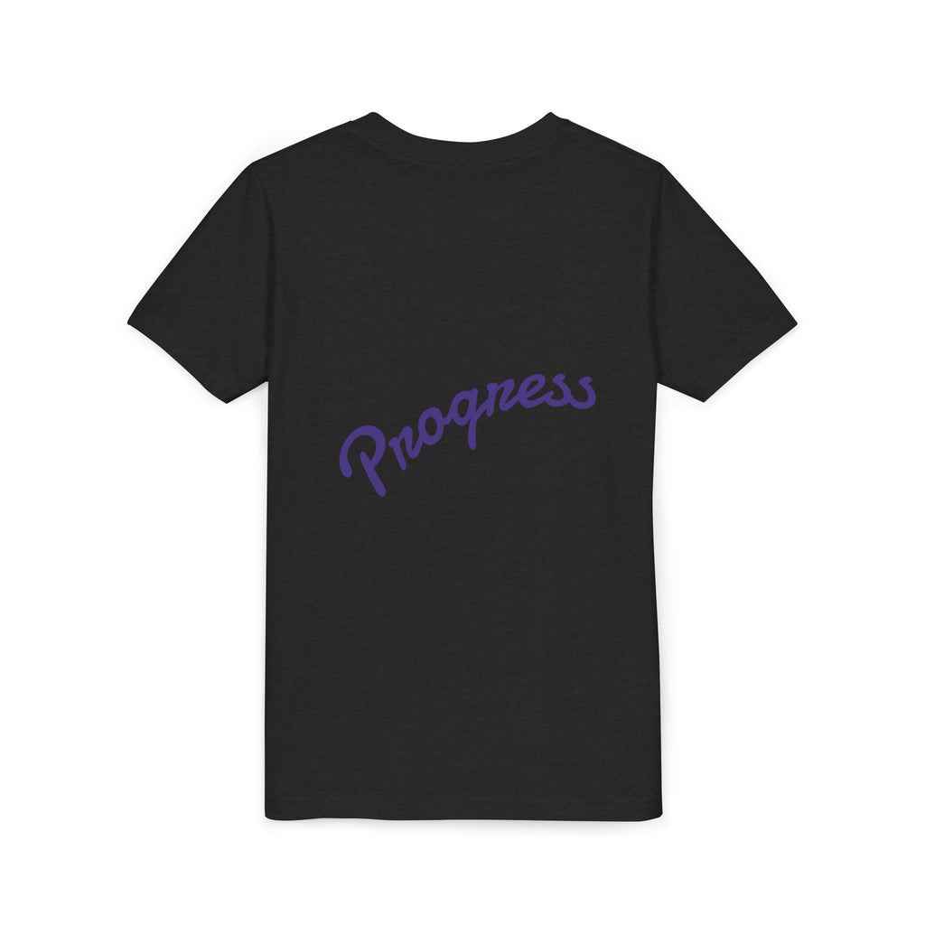 Progress Over Perfection Youth Tee | Less Hustle More Coffee design