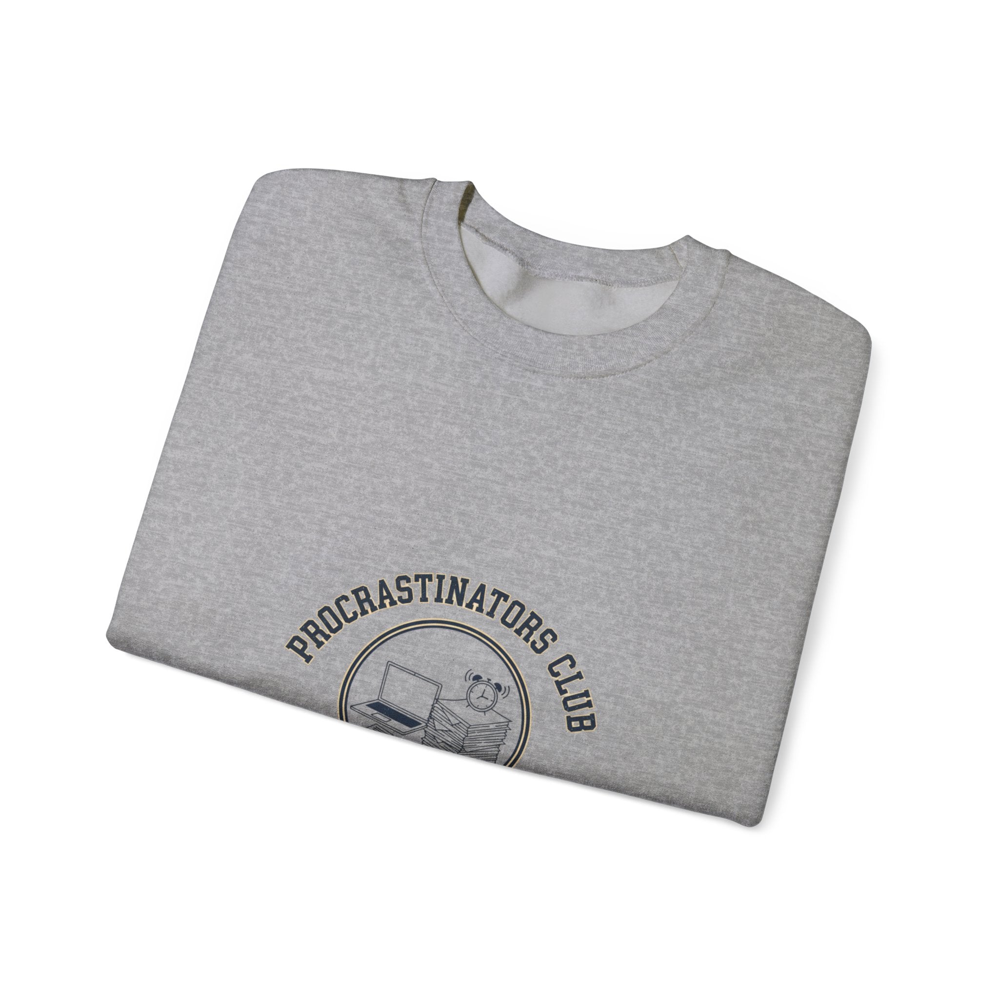 Procrastinators Club Sweatshirt | varsity style club shirt, ironic society merch