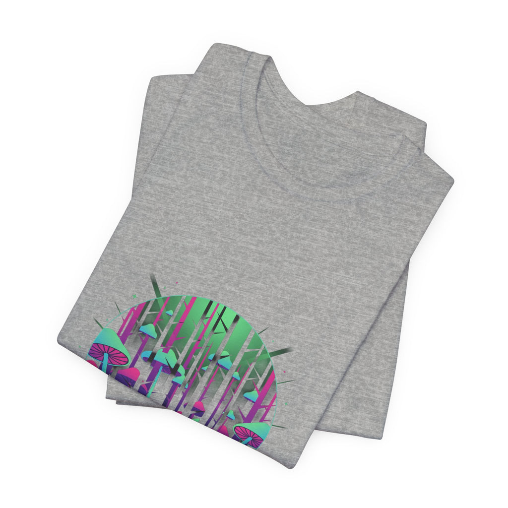 Neon Forest Pilz T-Shirt | leuchtendes Wald-Design, psychedelisches Pflanzen-T-Shirt