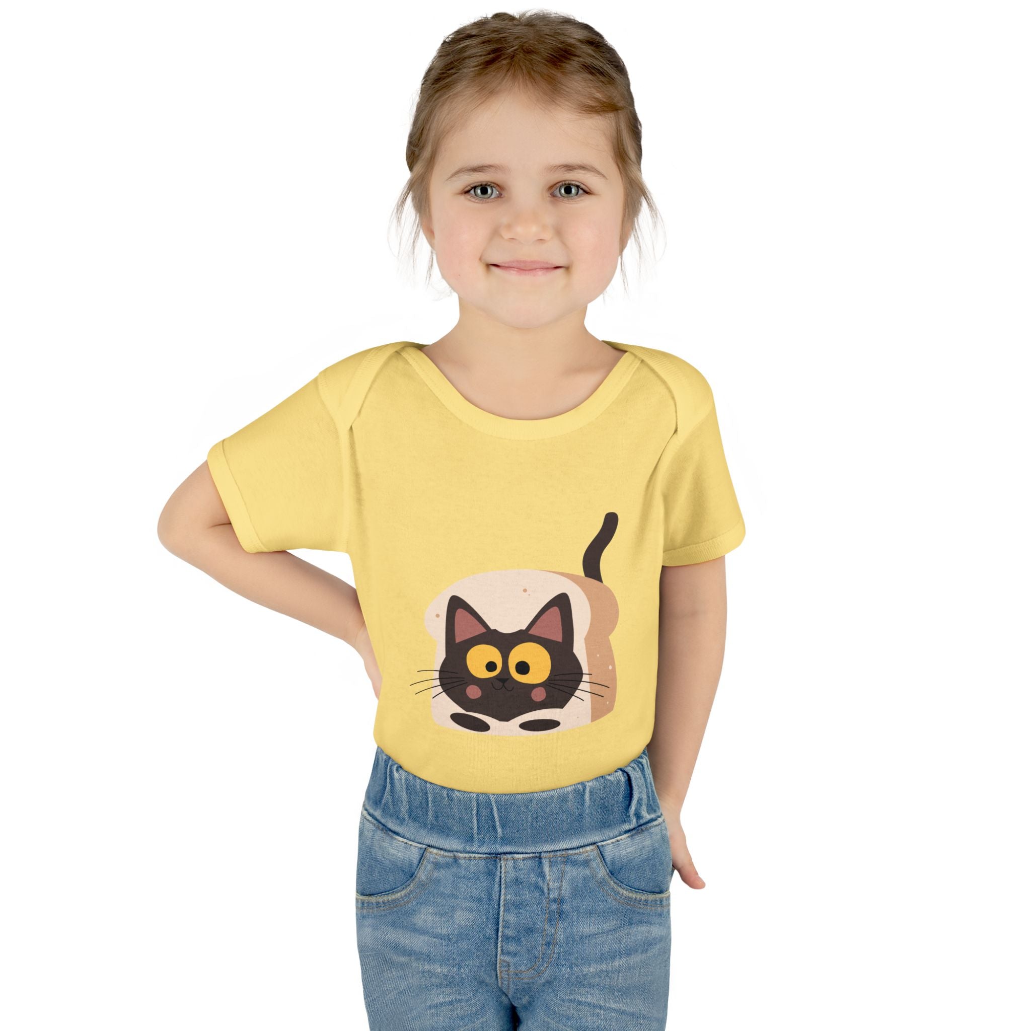 Cartoon Kitten Illustration Bodysuit | Cute Cat Graphic Baby One-Piece