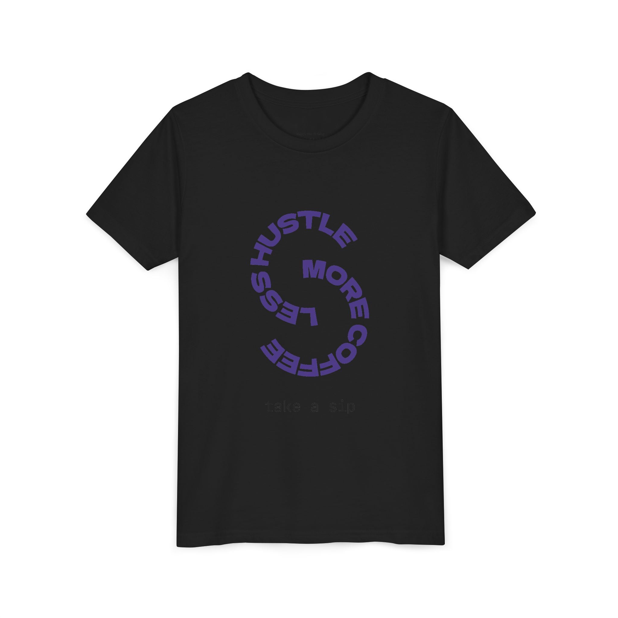 Progress Over Perfection Youth Tee | Less Hustle More Coffee design