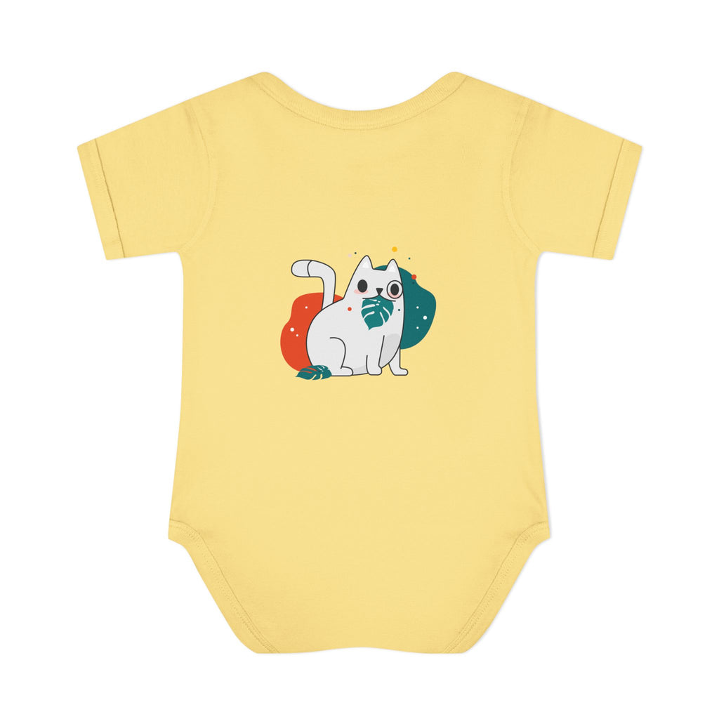 Cartoon Kitten Illustration Bodysuit | Cute Cat Graphic Baby One-Piece