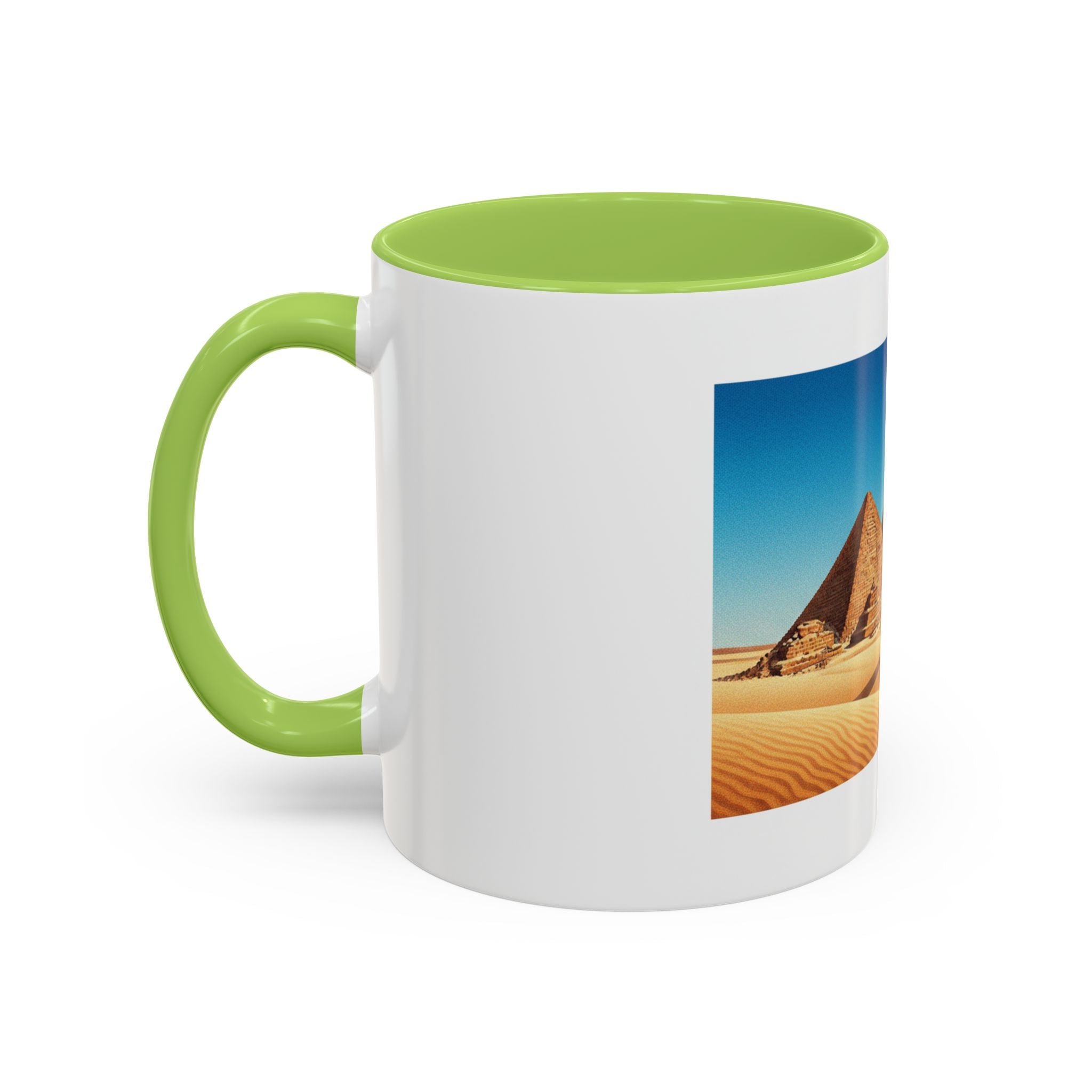 Egypt Pyramids Accent Coffee Mug — Desert Camel Travel Scene (11/15oz)