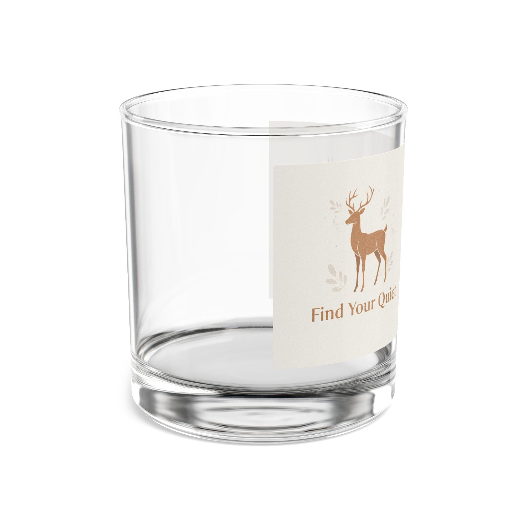 Deer Silhouette Find Your Quiet Rocks Glass