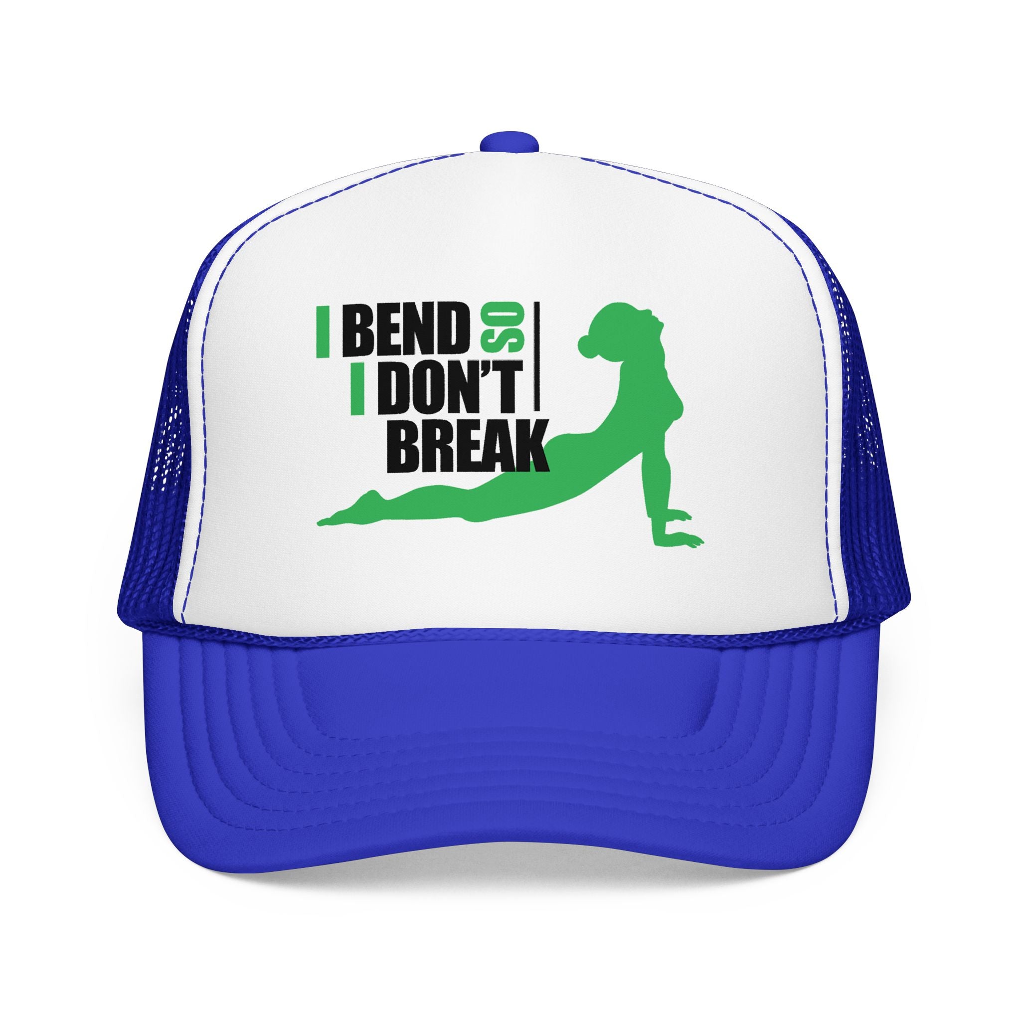 Bend Don’t Break Foam Trucker Hat – Yoga Stretch Mesh Cap