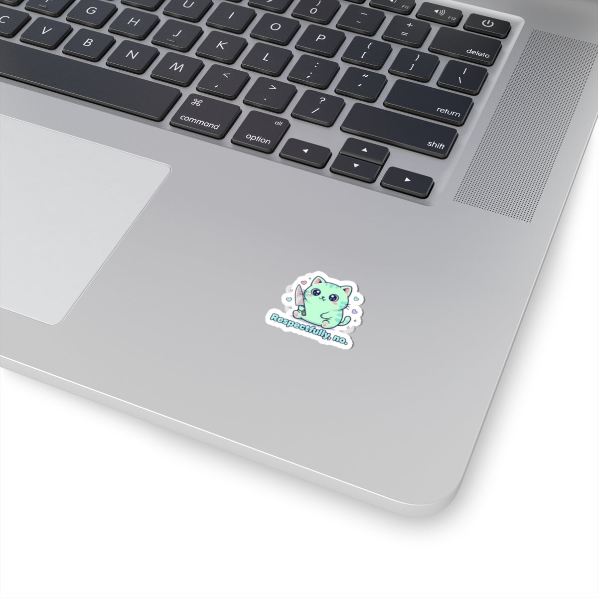 Respectfully No Sticker | Soft Threat kawaii, pastel cute menacing