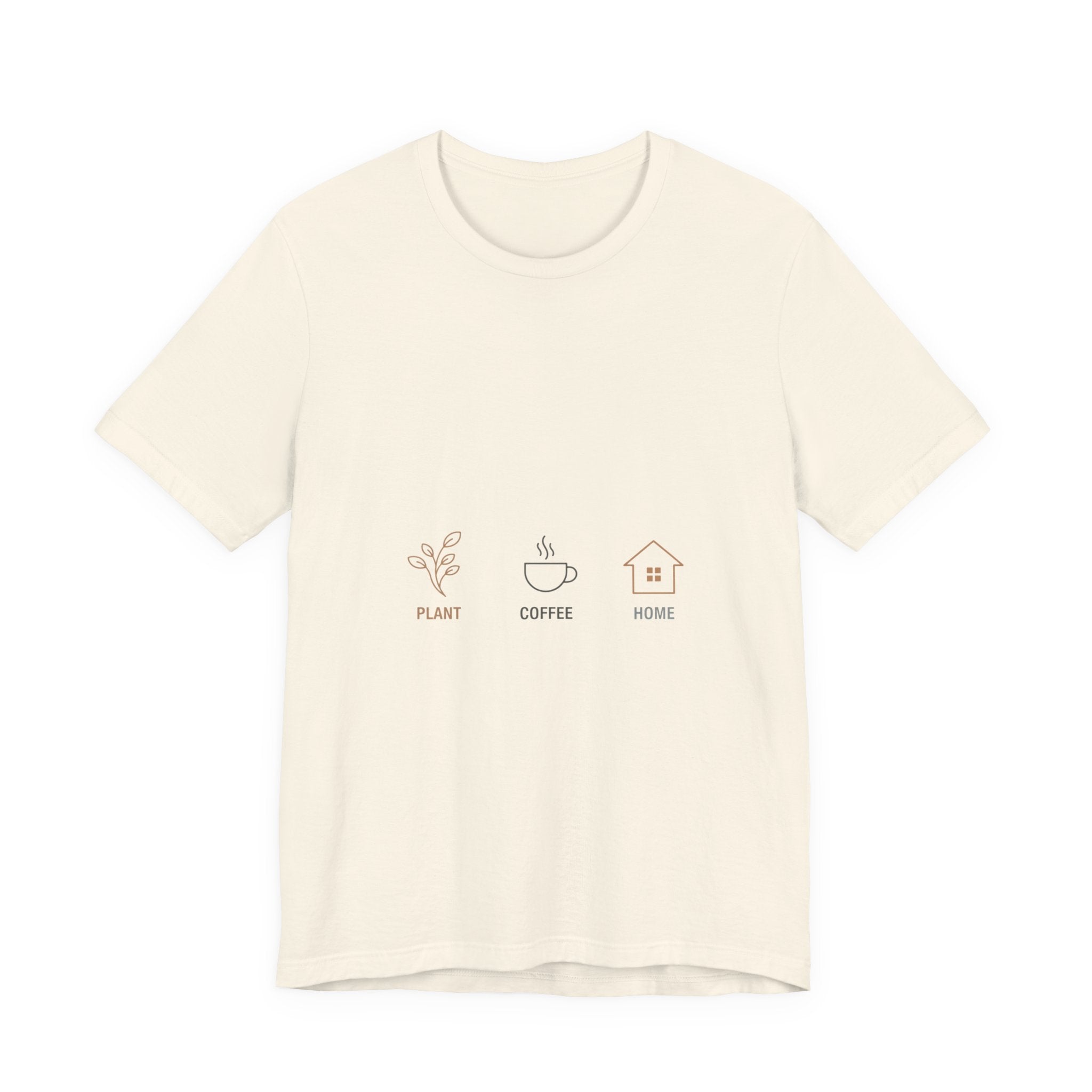 Plant Coffee Home minimal one-line art T-Shirt | single continuous line illustration, Scandi line art