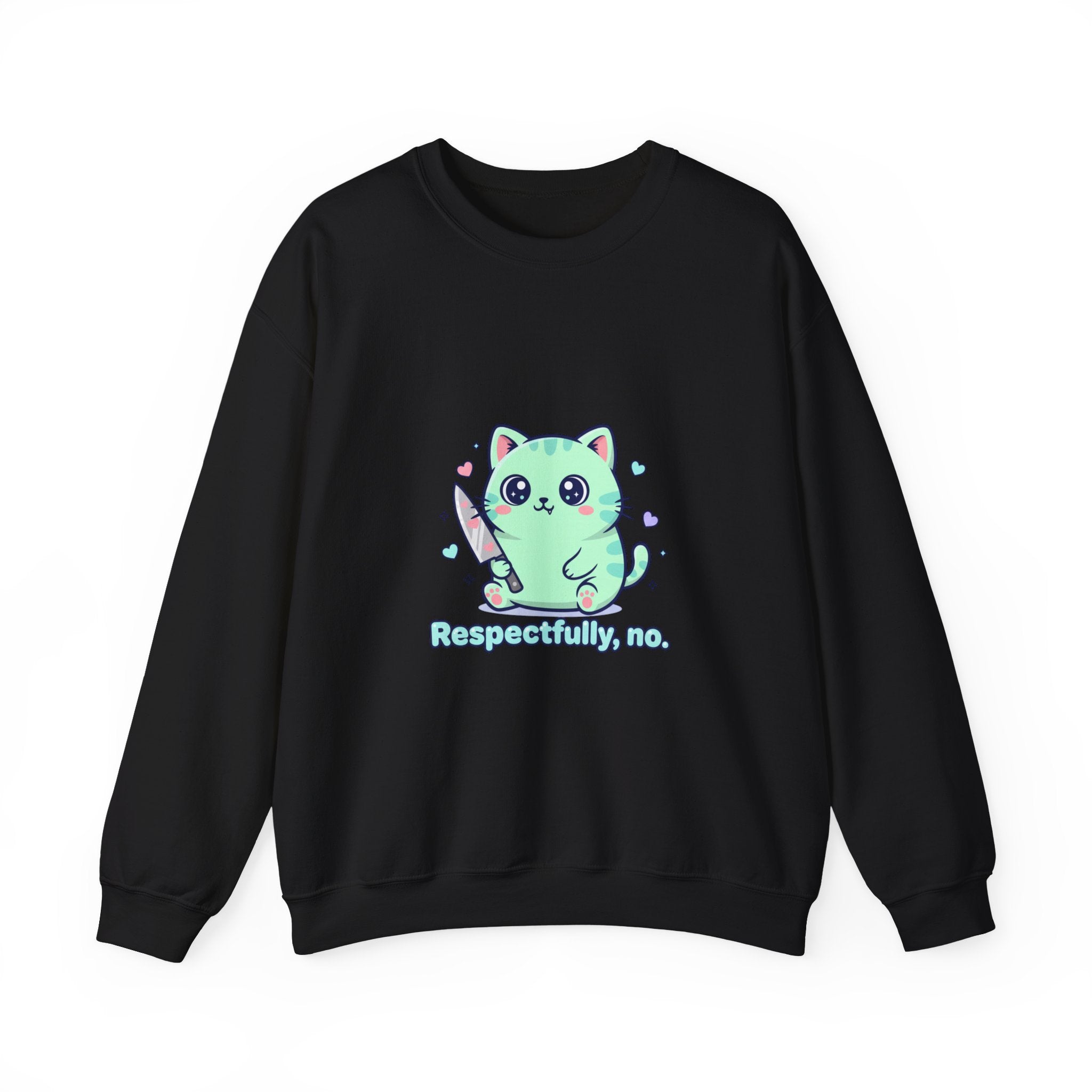 Respectfully No Cat sweatshirt | kawaii threat, pastel cute menacing