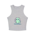 Cat "Respectfully, No." Racer Tank Top — Cute Kawaii Kitty Graphic