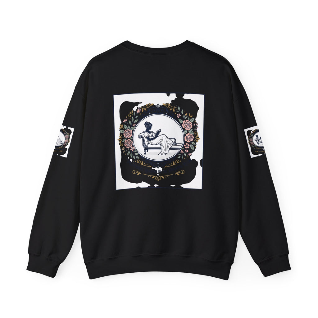 Bluza Damska z Nadrukiem | Czytająca Kobieta | Vintage Kwiatowy Medalion