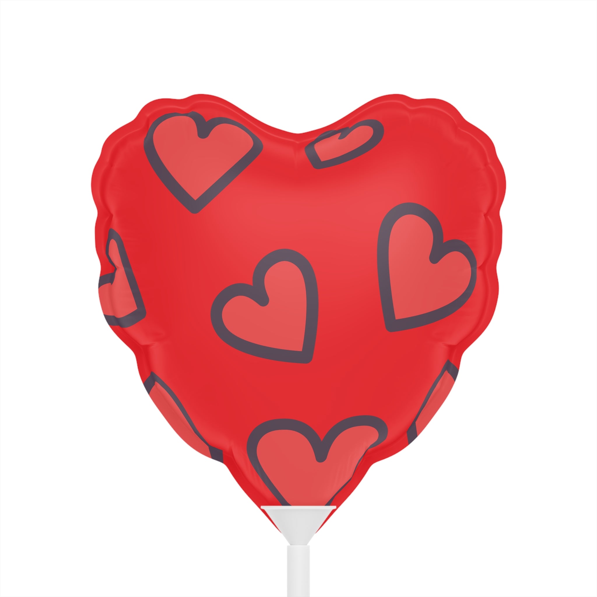 6" Heart & Round Love Balloons — Red Heart Pattern Party Balloons for Valentine’s Day