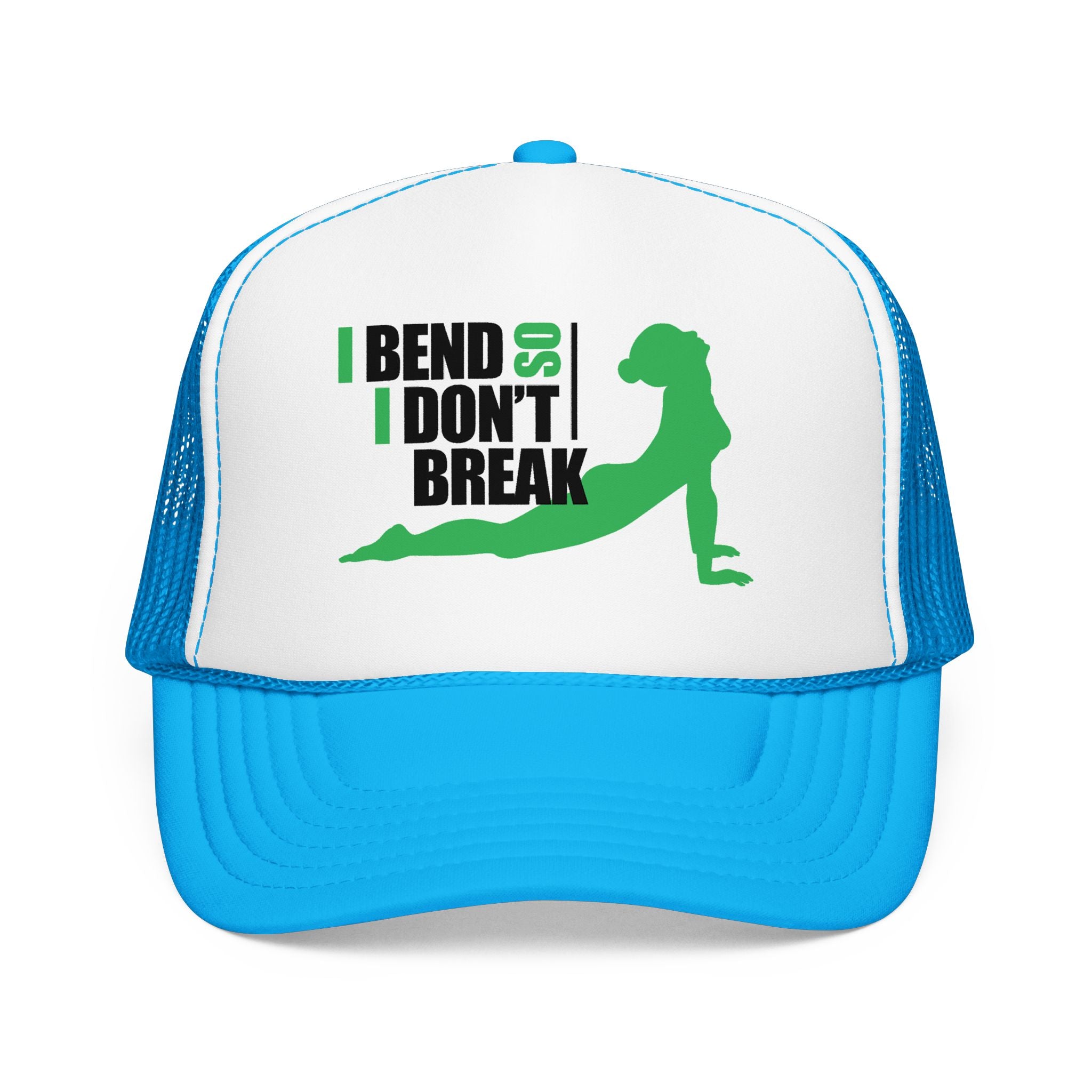 Bend Don’t Break Foam Trucker Hat – Yoga Stretch Mesh Cap